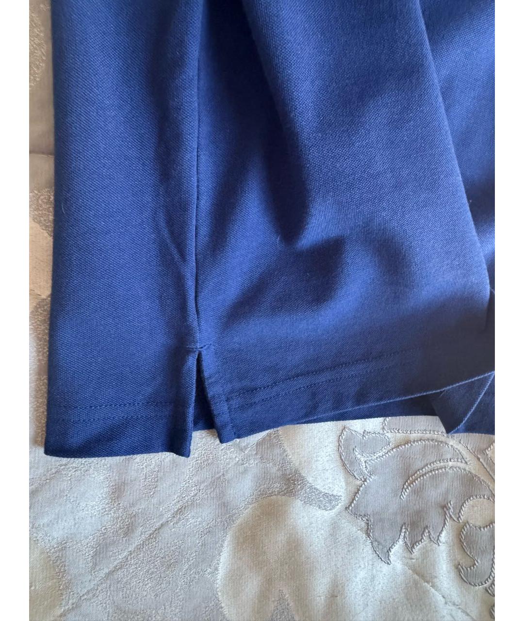 HUGO BOSS Темно-синее хлопковое поло с коротким рукавом, фото 5