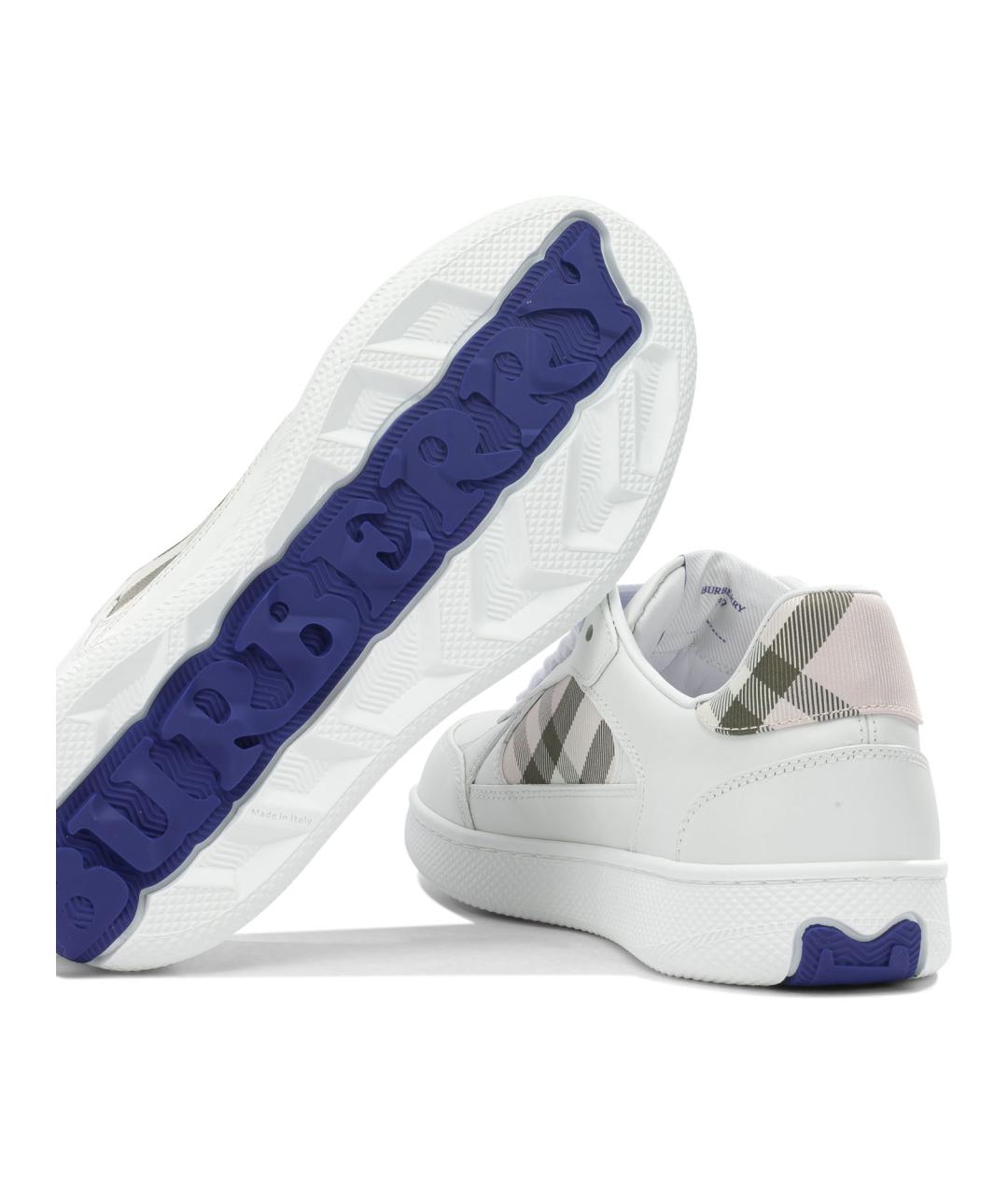 BURBERRY Белые кожаные кроссовки, фото 3