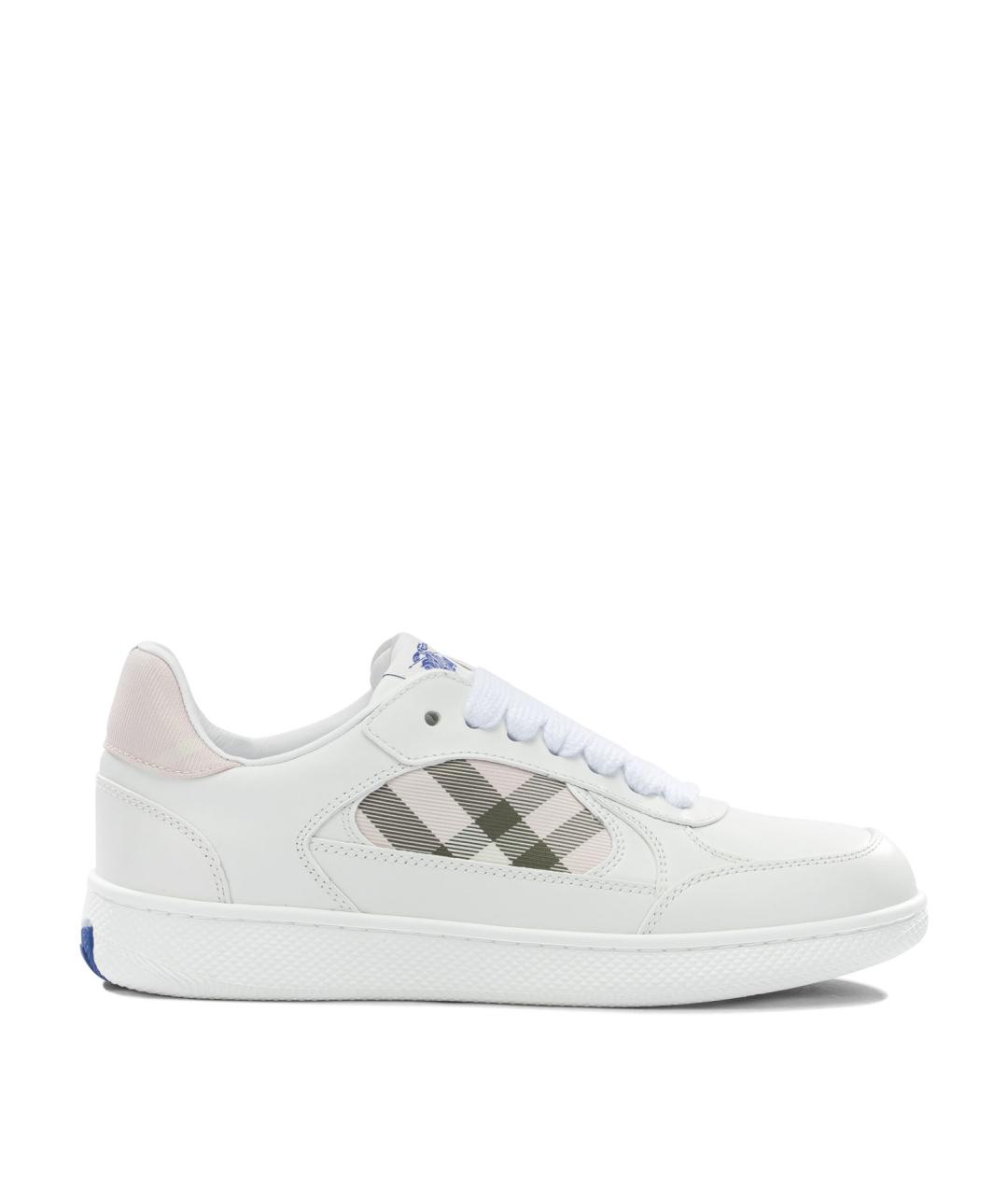 BURBERRY Белые кожаные кроссовки, фото 1