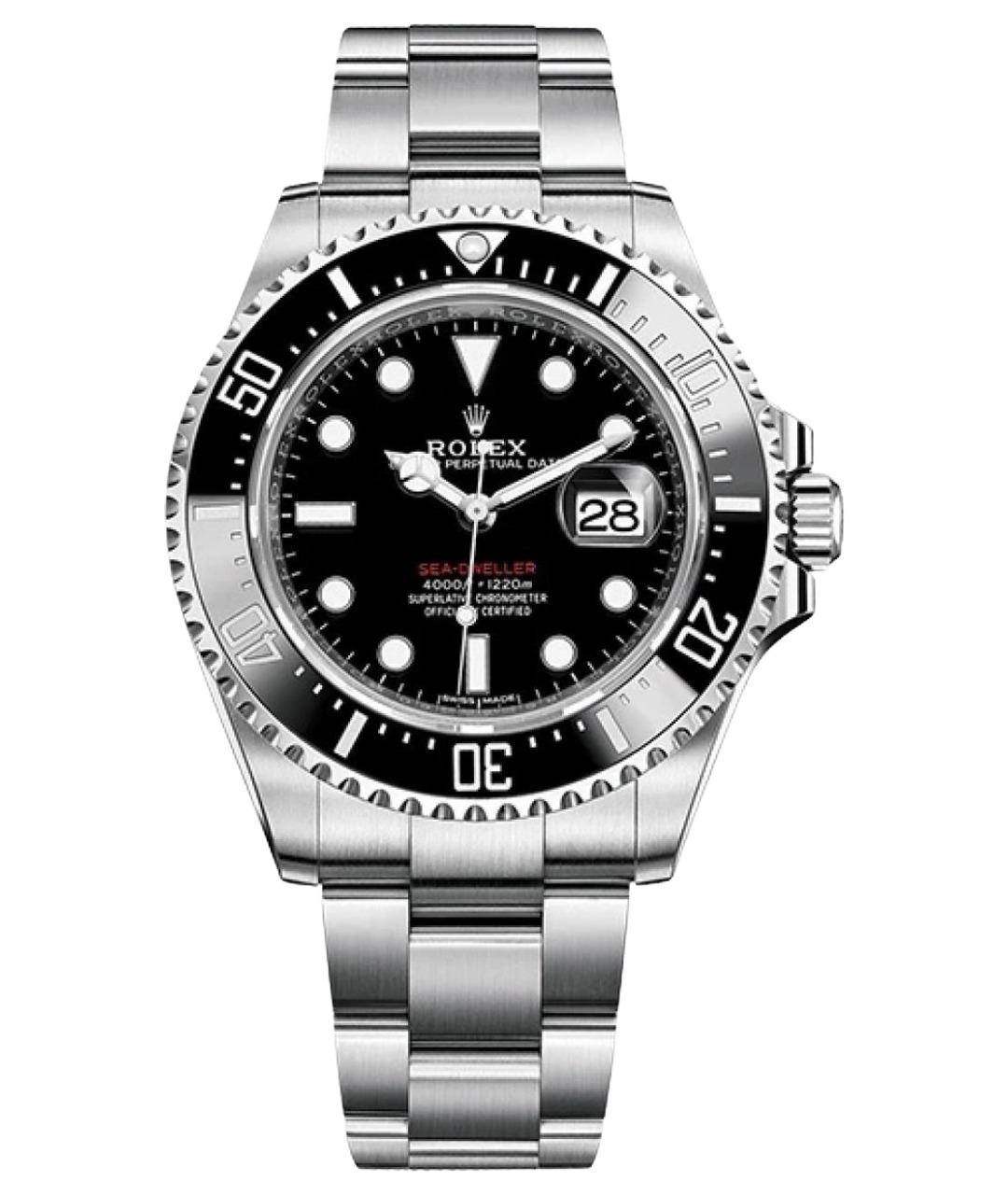 ROLEX Черные металлические часы, фото 1