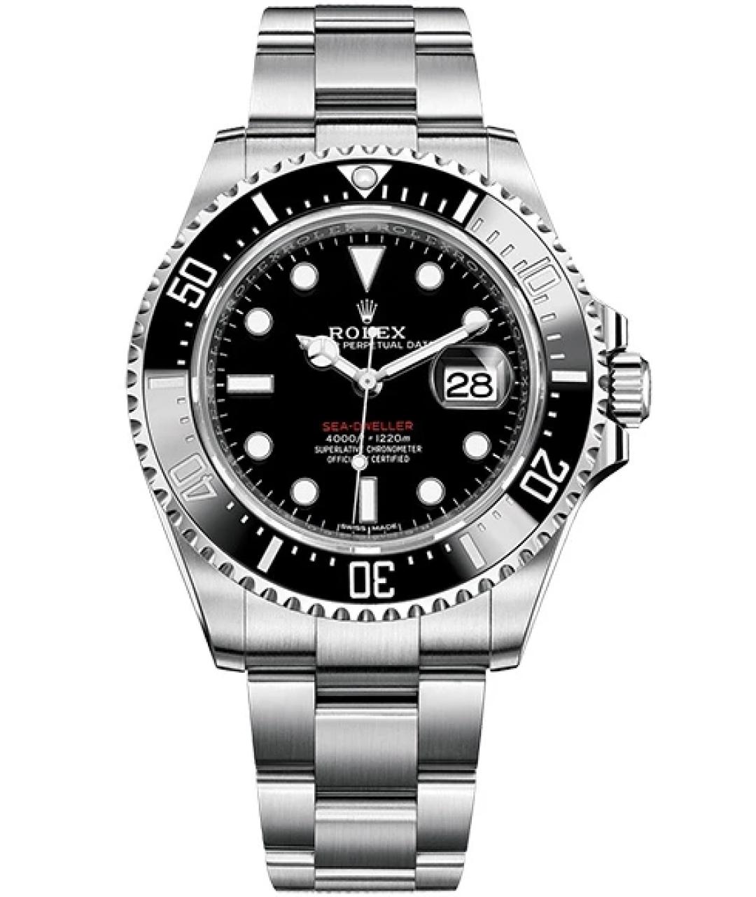 ROLEX Черные металлические часы, фото 6