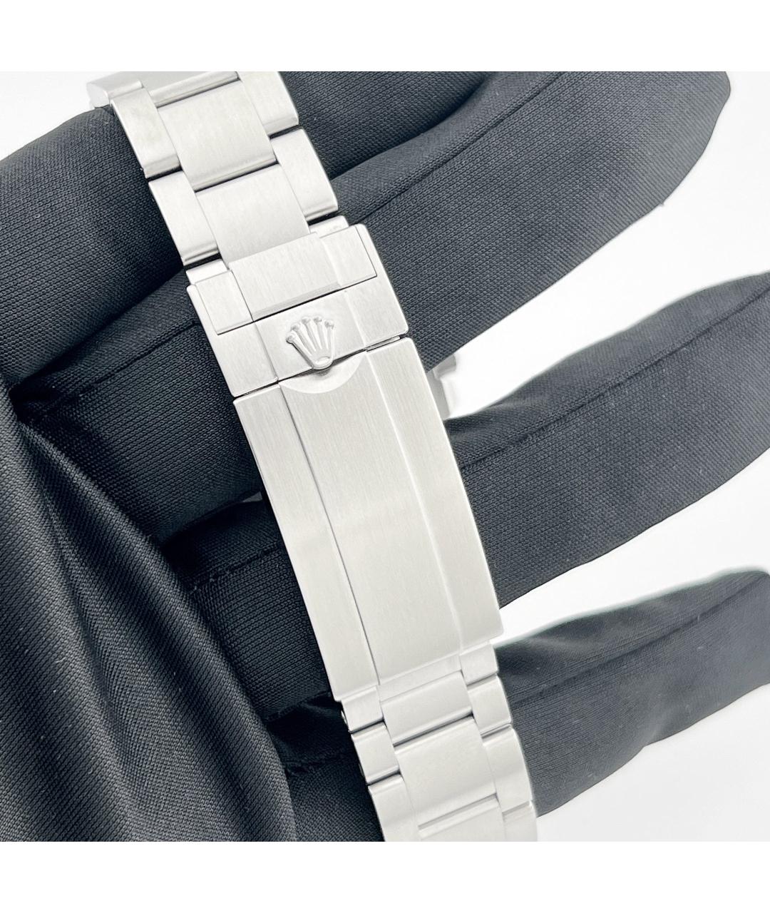 ROLEX Черные металлические часы, фото 4