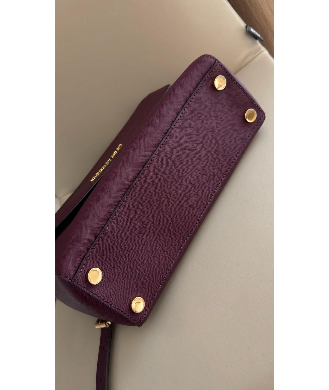 MICHAEL KORS Бордовая кожаная сумка с короткими ручками, фото 7