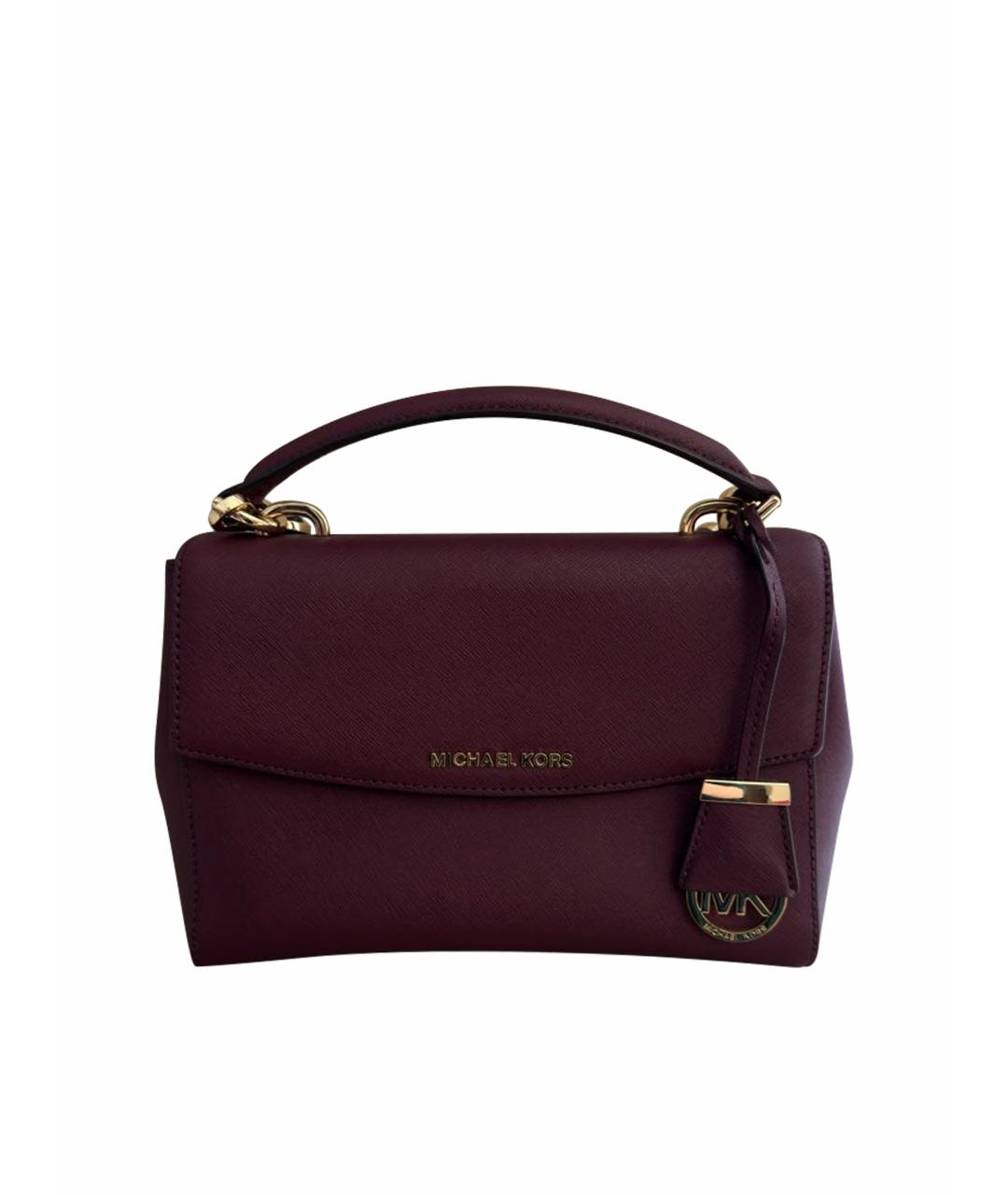 MICHAEL KORS Бордовая кожаная сумка с короткими ручками, фото 1