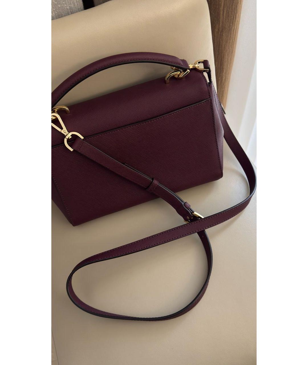 MICHAEL KORS Бордовая кожаная сумка с короткими ручками, фото 5