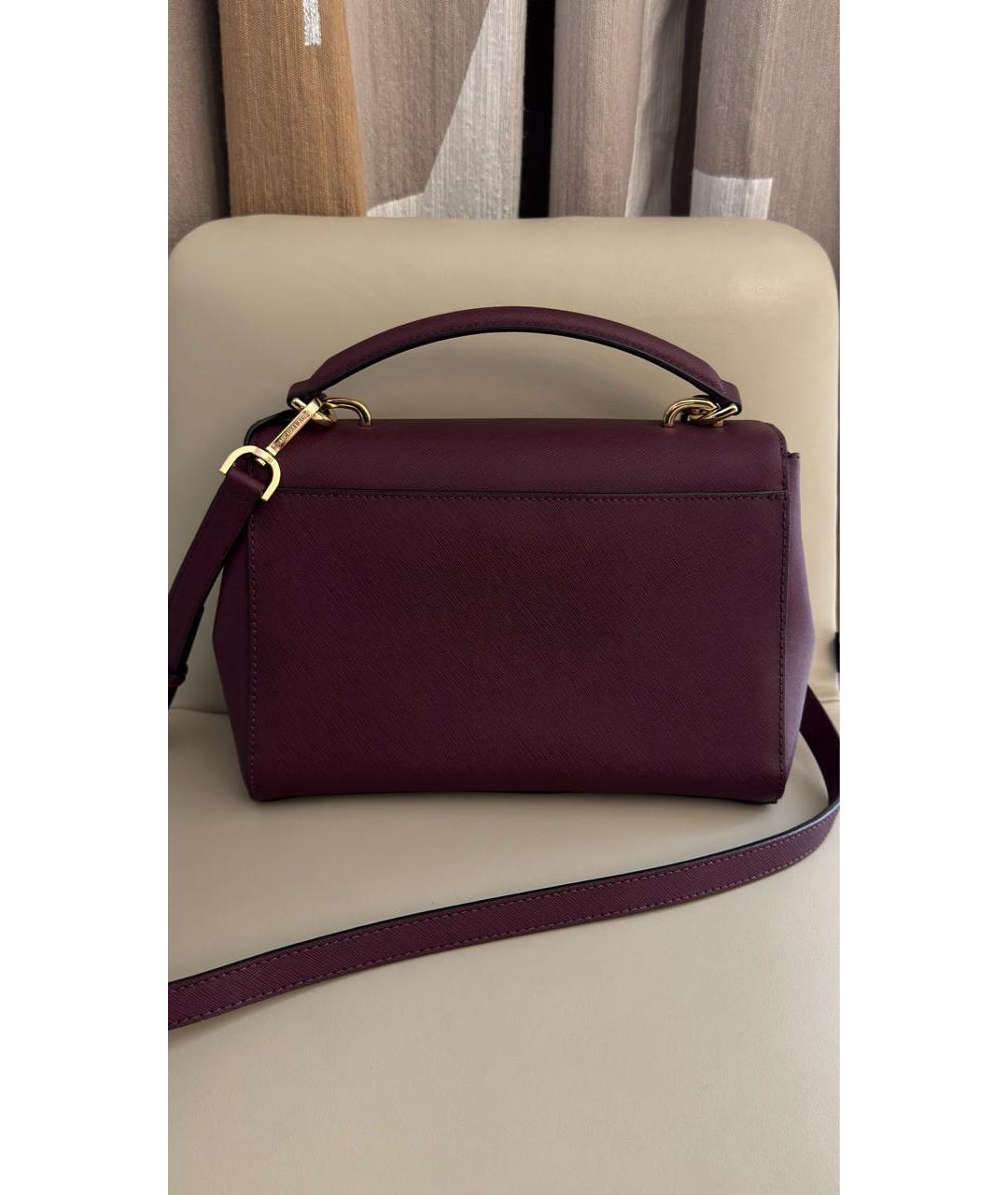 MICHAEL KORS Бордовая кожаная сумка с короткими ручками, фото 3