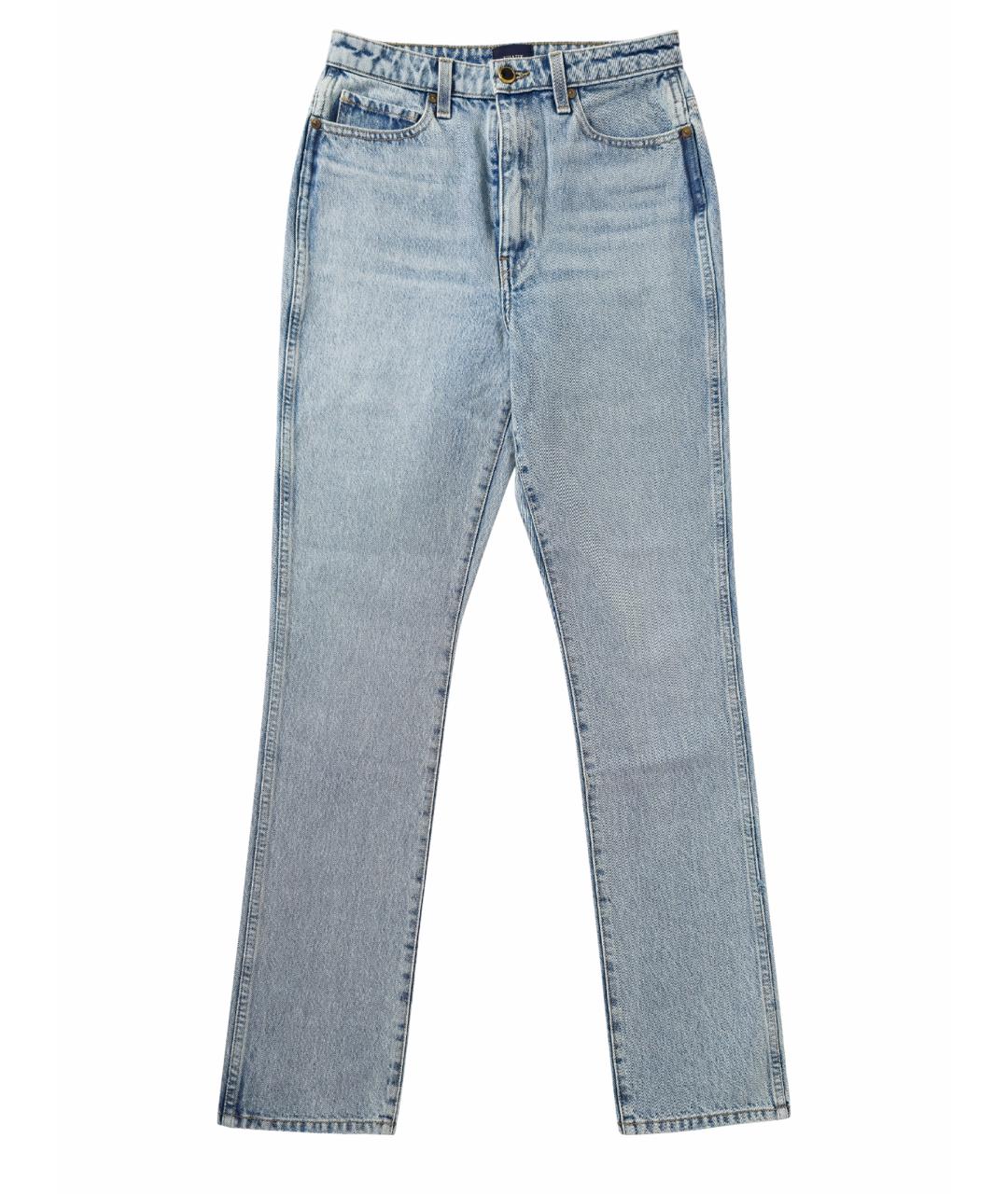 KHAITE Голубые хлопковые прямые джинсы, фото 1