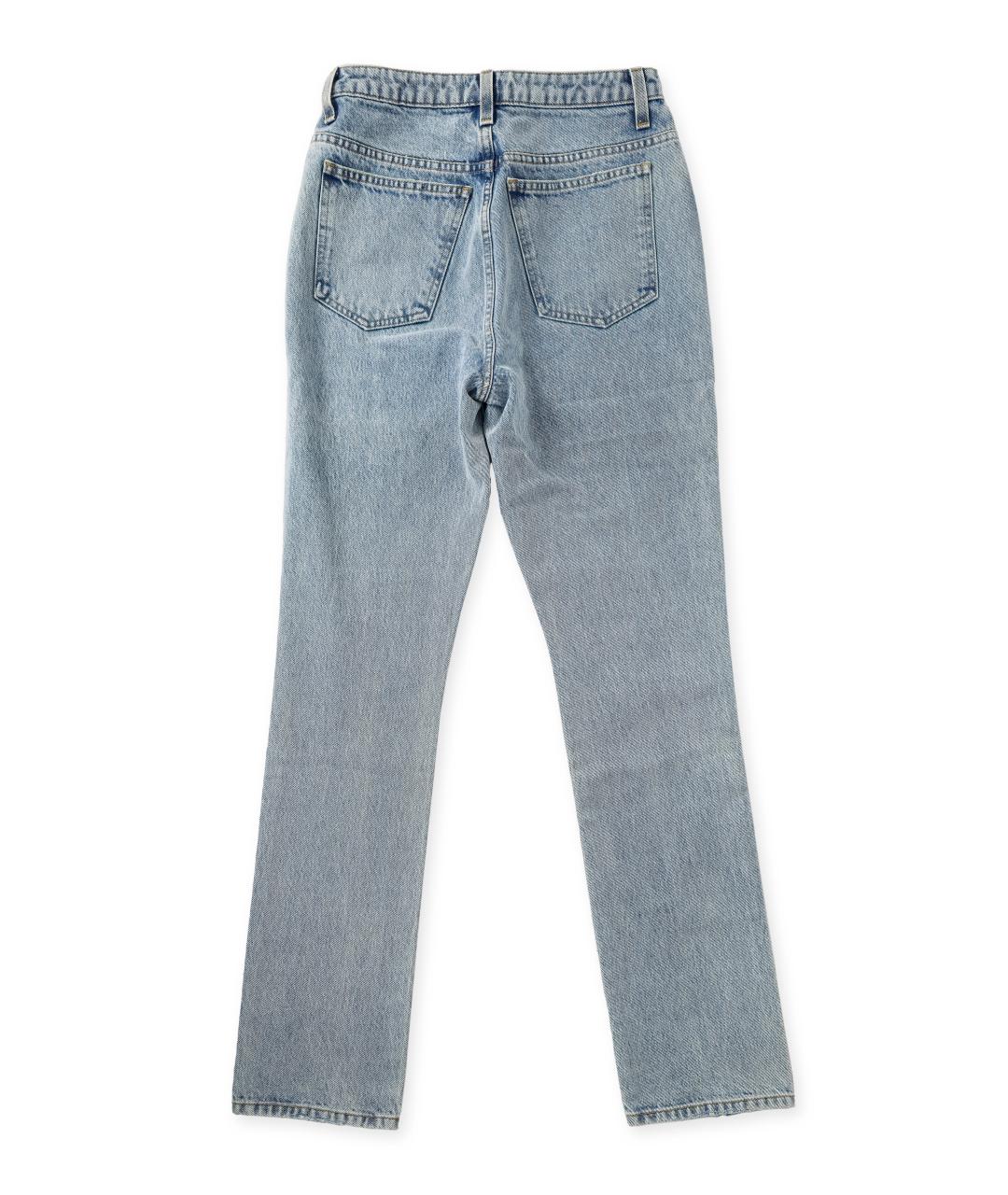 KHAITE Голубые хлопковые прямые джинсы, фото 2