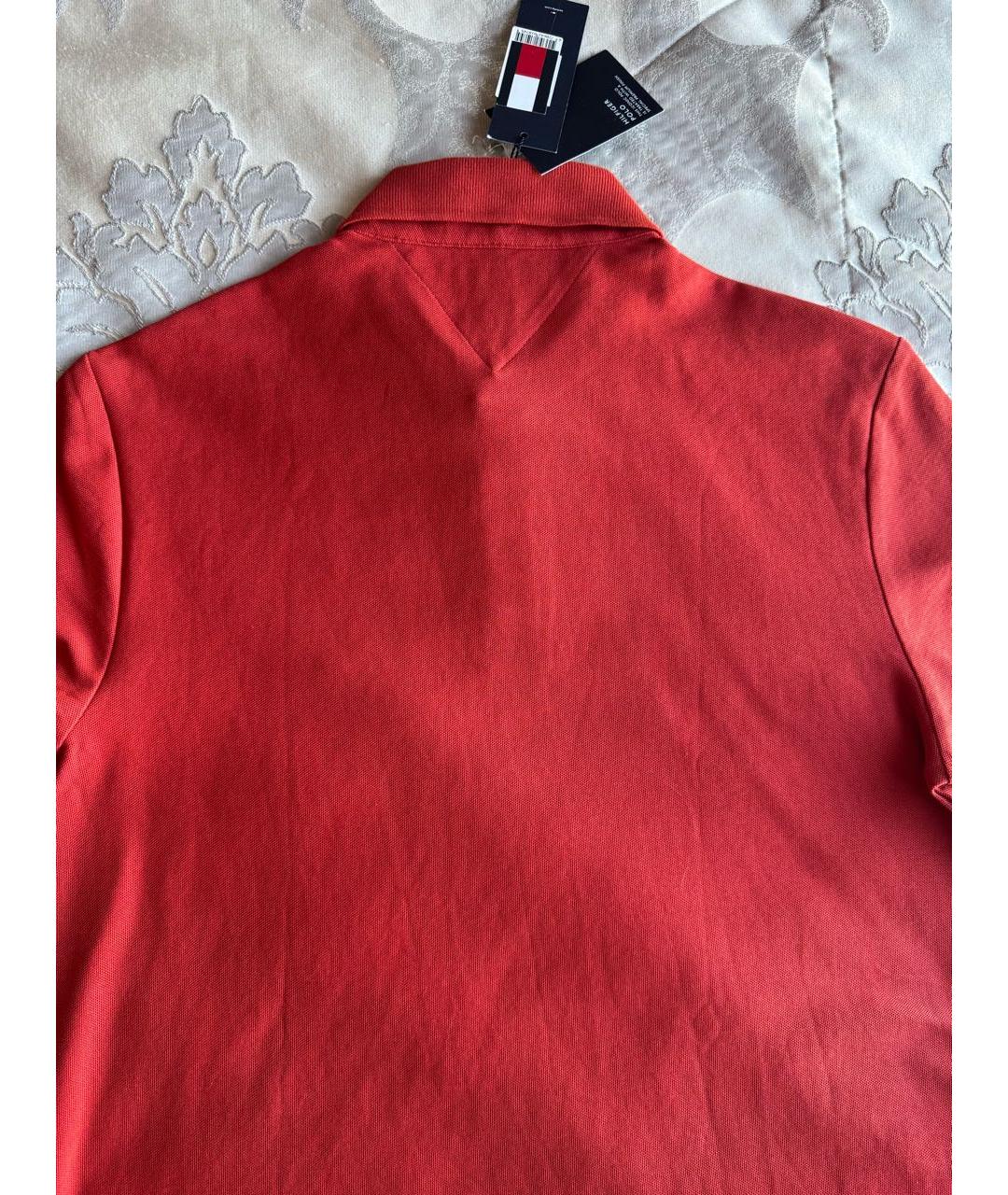 TOMMY HILFIGER Красное хлопковое поло с коротким рукавом, фото 2
