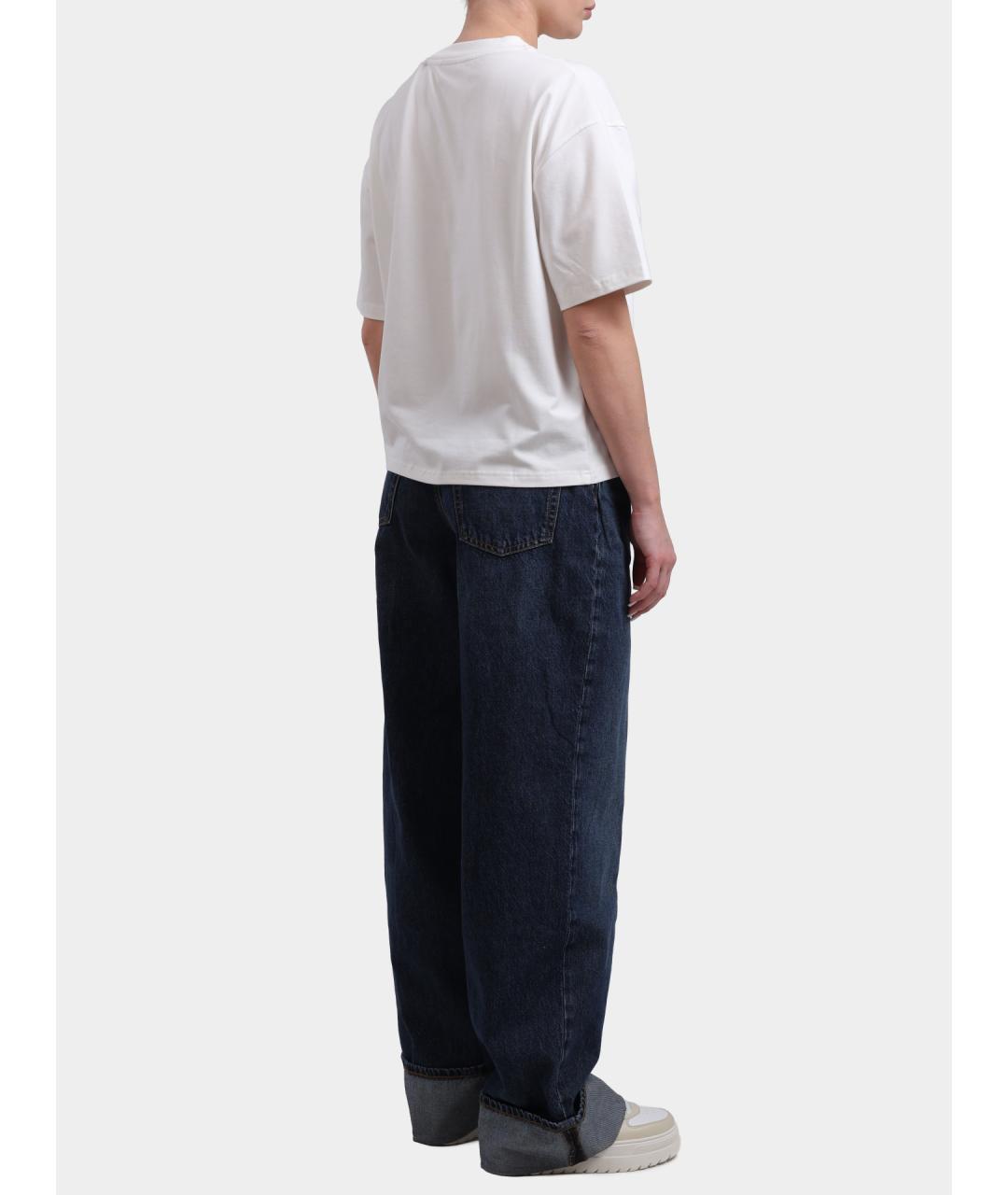 HUGO Синие хлопковые прямые джинсы, фото 5