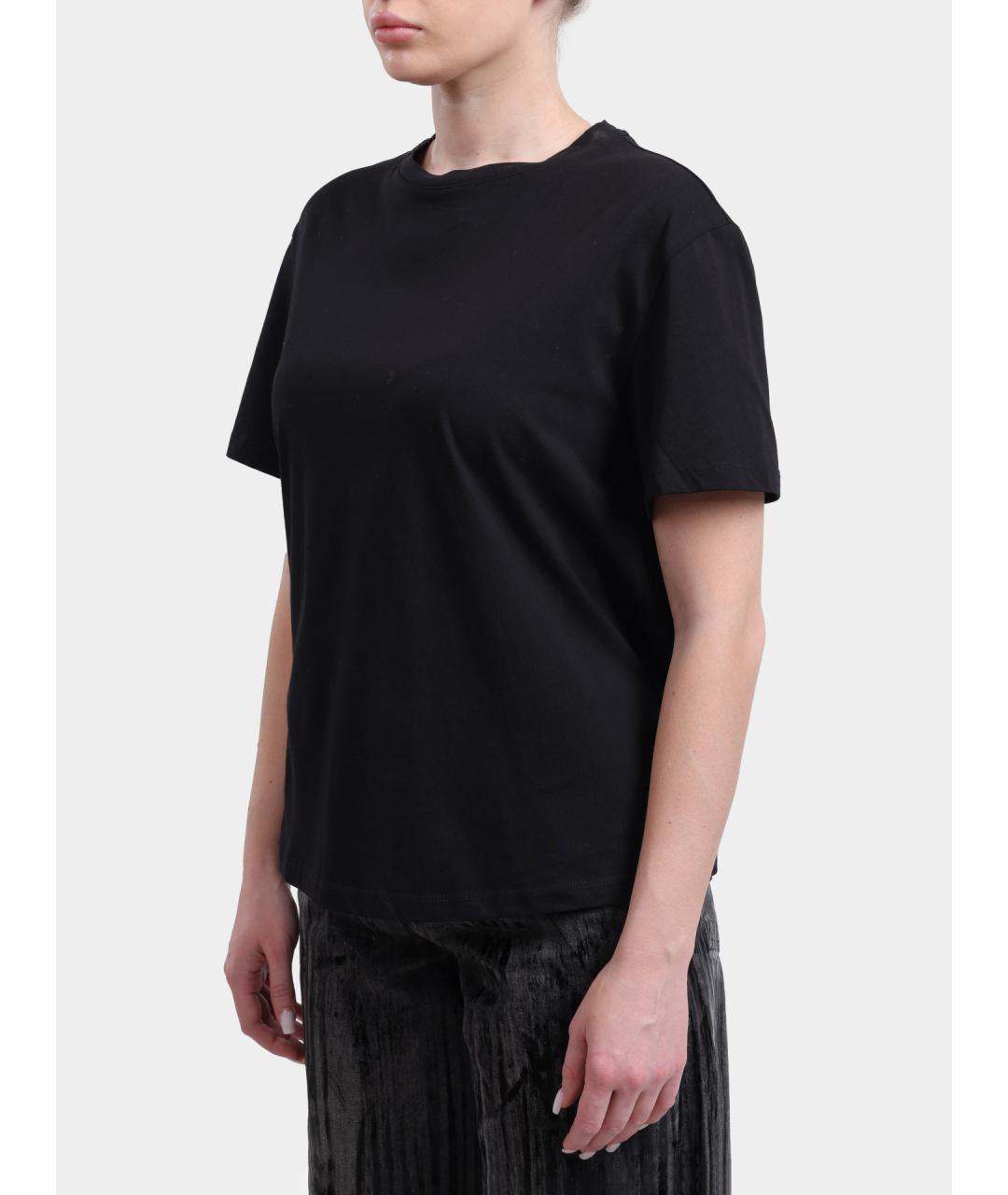 LIU JO Черная хлопковая футболка, фото 3
