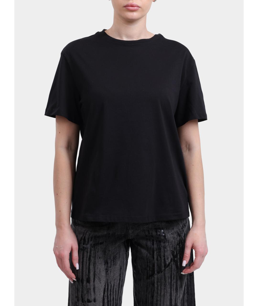 LIU JO Черная хлопковая футболка, фото 6