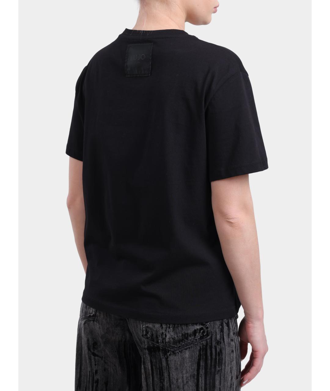 LIU JO Черная хлопковая футболка, фото 5