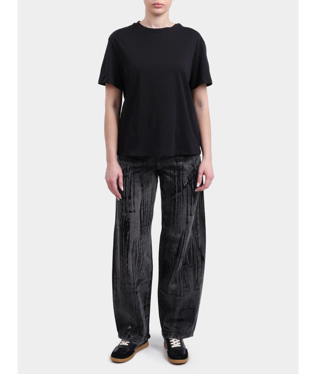 LIU JO Черная хлопковая футболка, фото 2