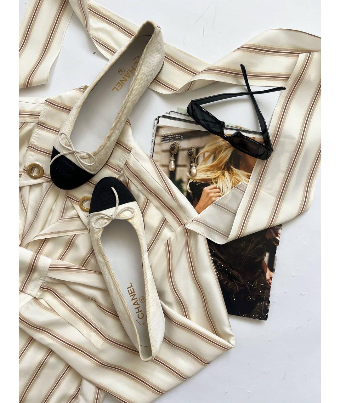 CHANEL Бежевые балетки, фото 6