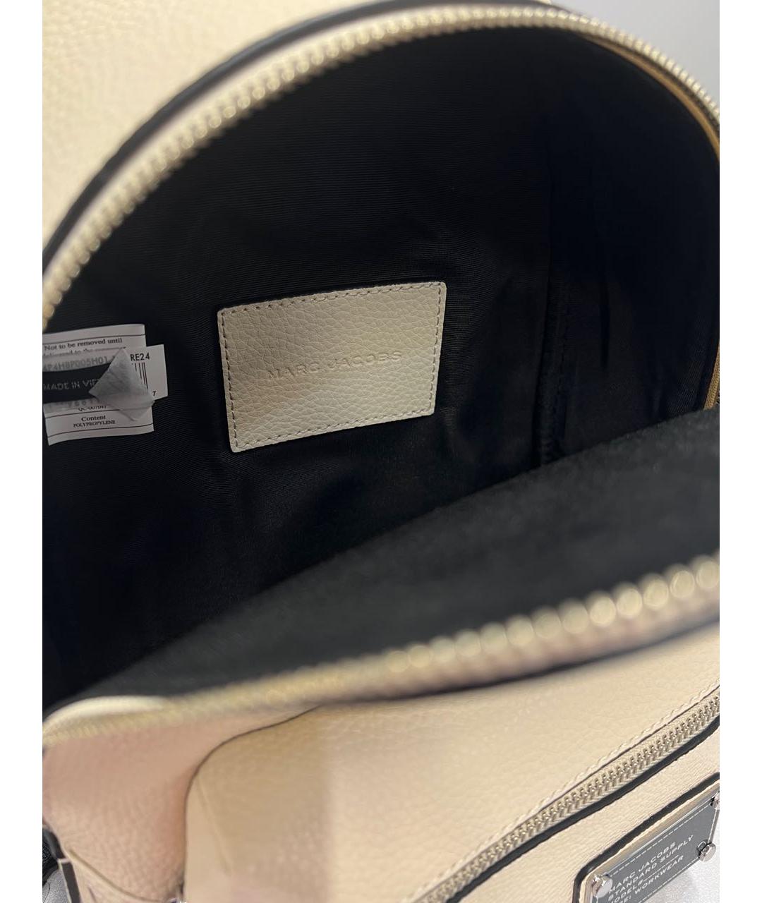 MARC JACOBS Бежевый кожаный рюкзак, фото 4