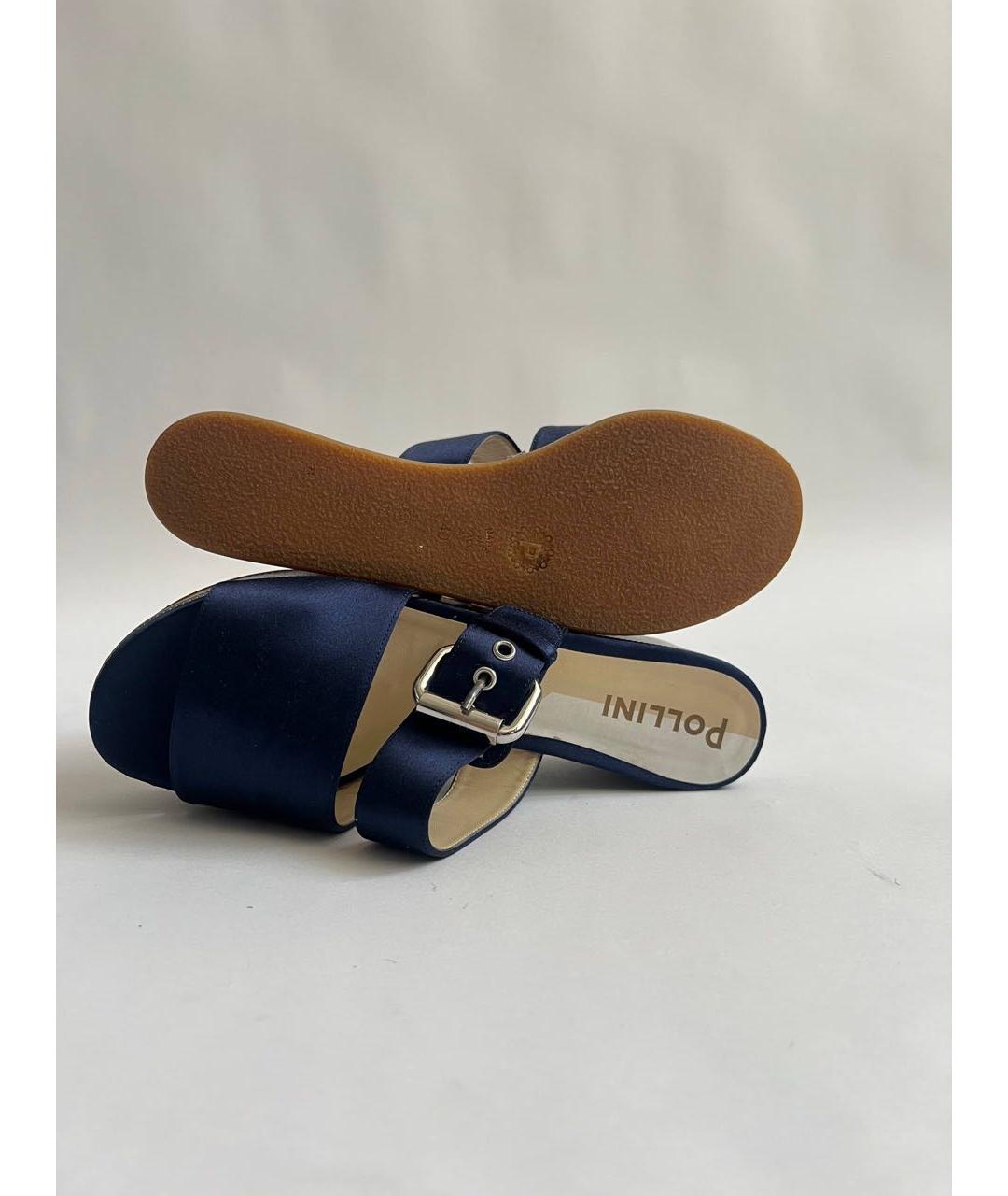 POLLINI Синие текстильные мюли, фото 7