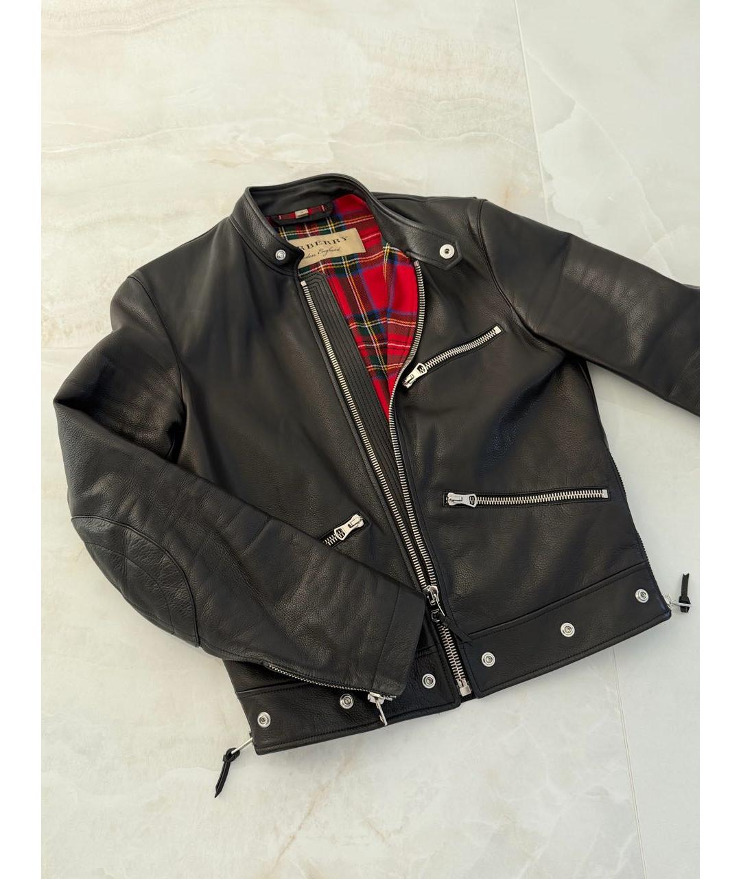 BURBERRY Черная кожаная куртка, фото 8