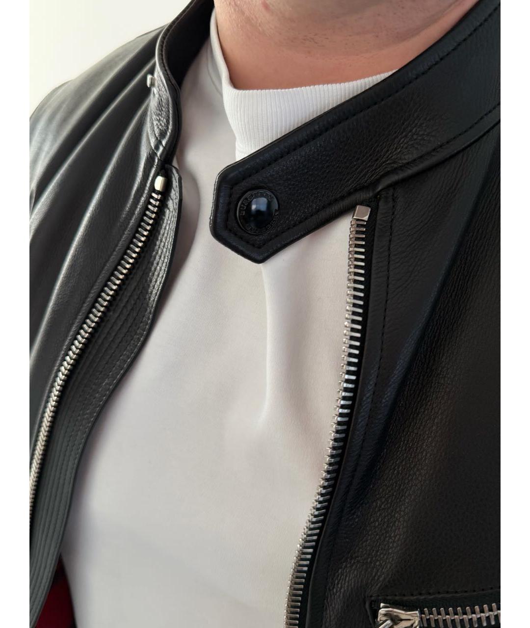 BURBERRY Черная кожаная куртка, фото 5