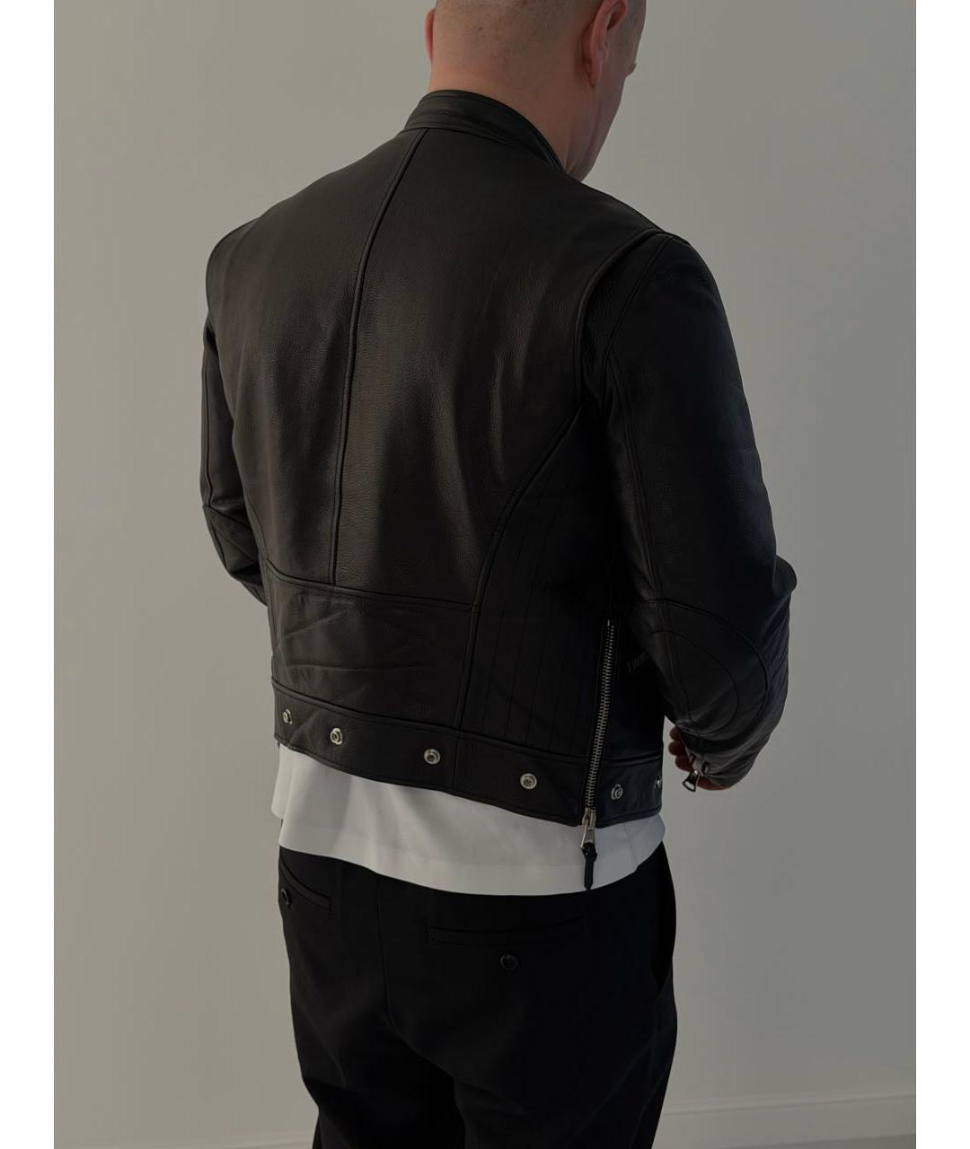 BURBERRY Черная кожаная куртка, фото 2