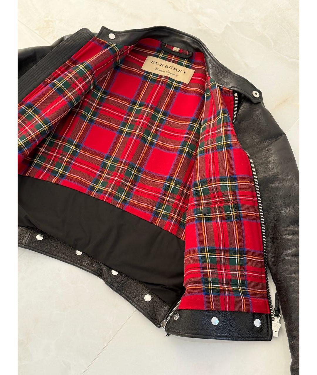 BURBERRY Черная кожаная куртка, фото 3