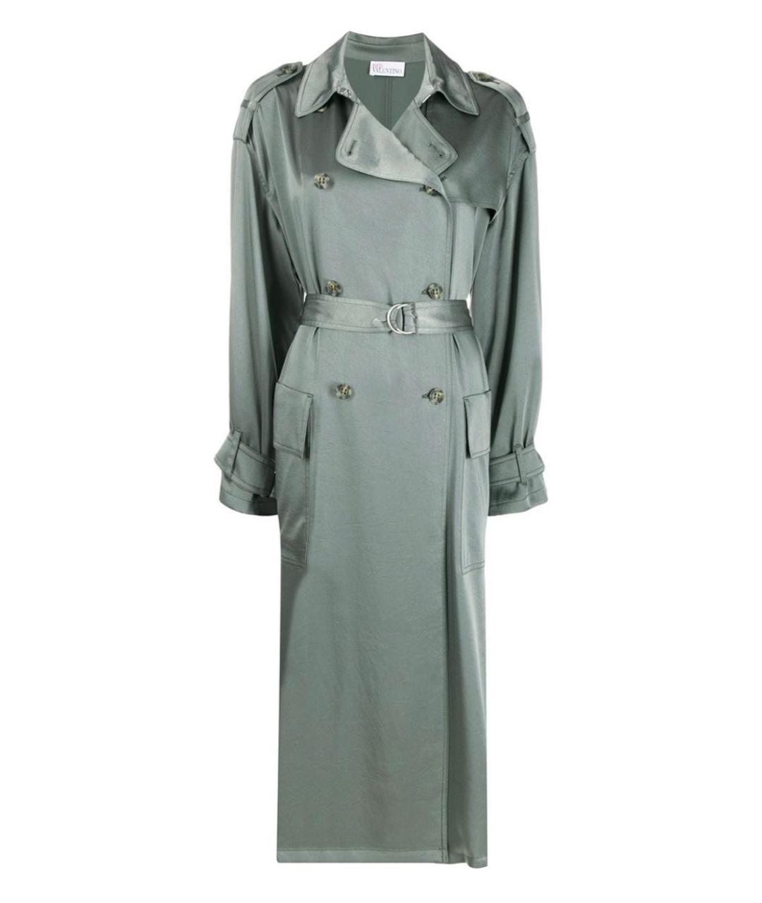 RED VALENTINO Зеленый полиэстеровый тренч/плащ, фото 9