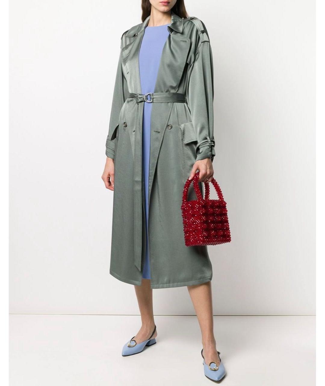 RED VALENTINO Зеленый полиэстеровый тренч/плащ, фото 3