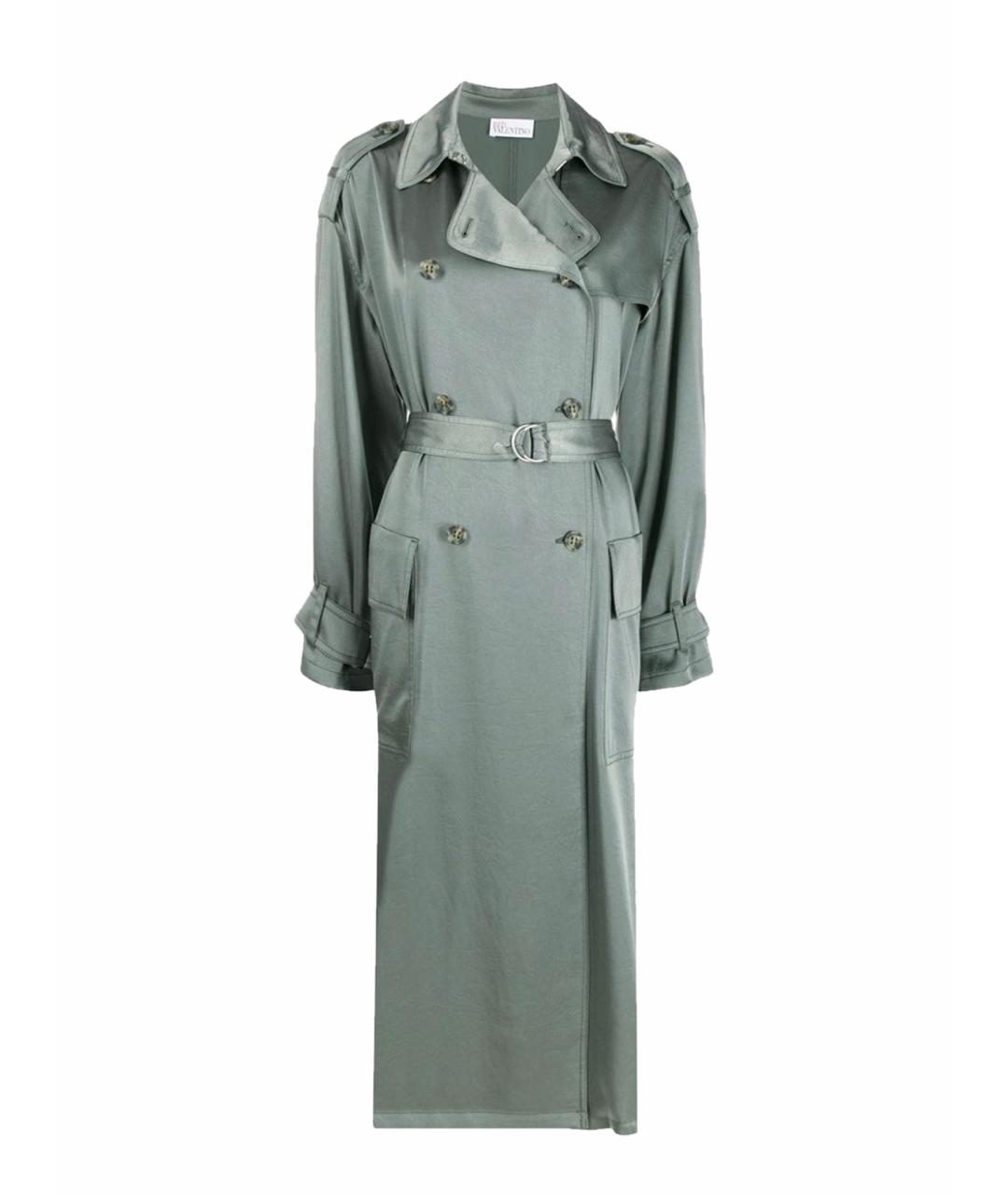 RED VALENTINO Зеленый полиэстеровый тренч/плащ, фото 1