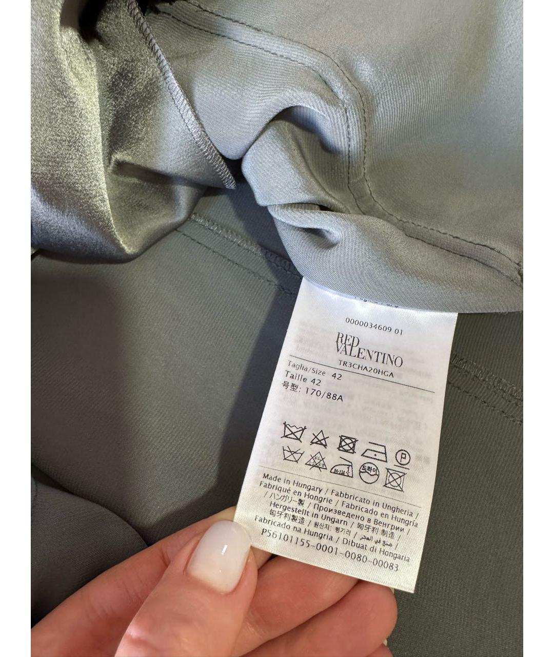 RED VALENTINO Зеленый полиэстеровый тренч/плащ, фото 8