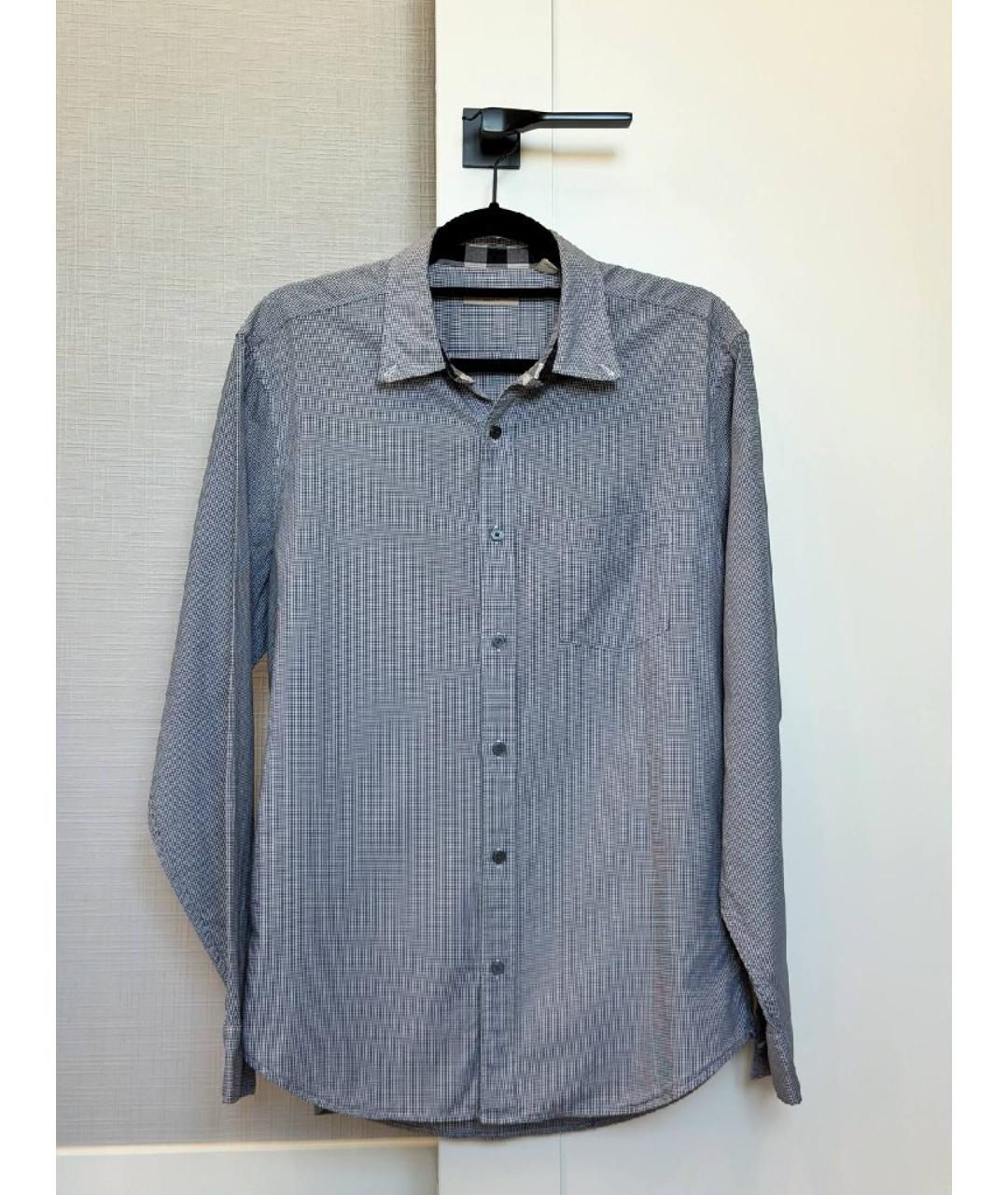 BURBERRY Серая хлопковая кэжуал рубашка, фото 7