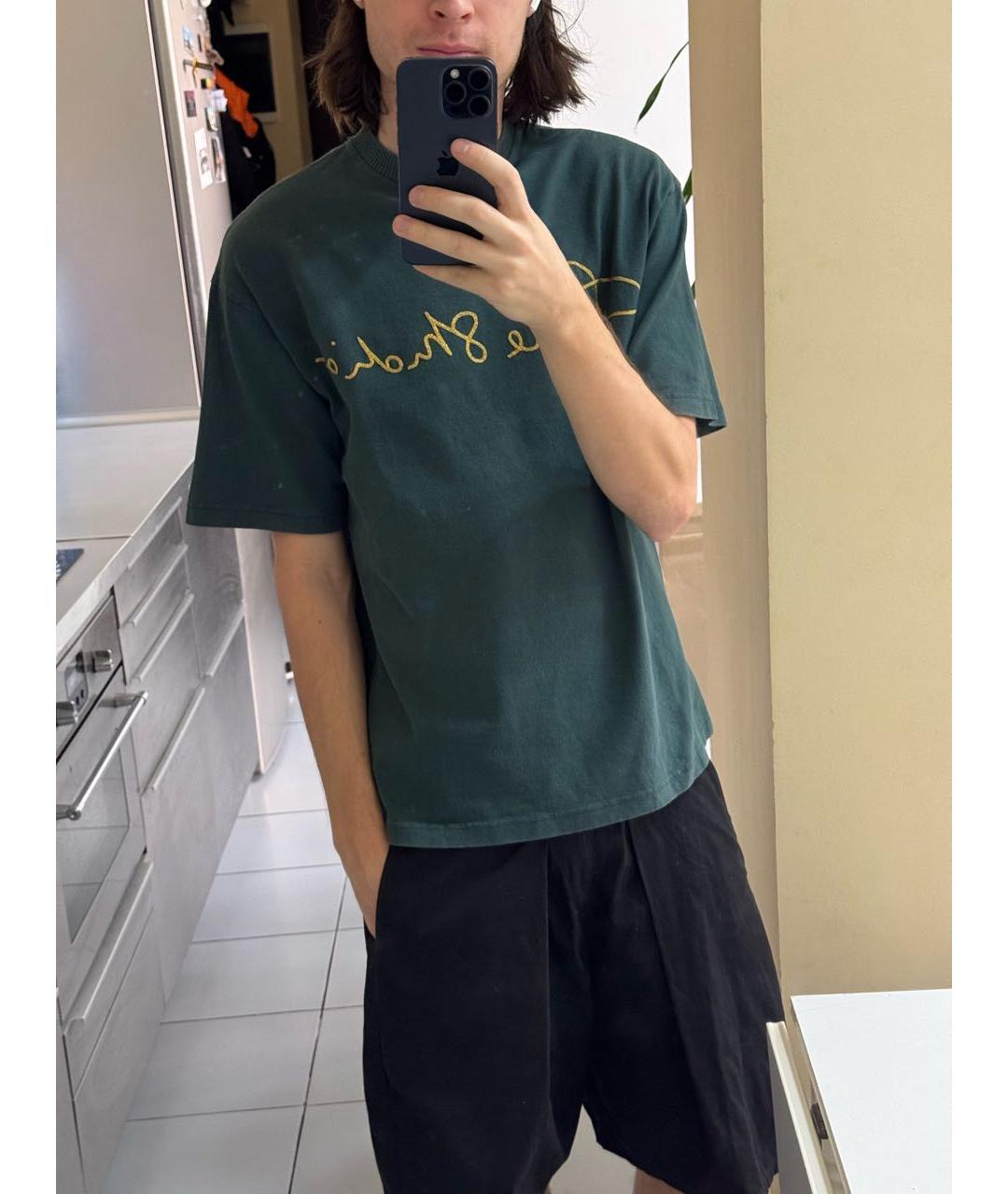 ACNE STUDIOS Зеленая хлопковая футболка, фото 4