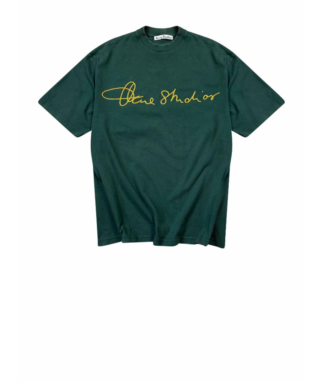 ACNE STUDIOS Зеленая хлопковая футболка, фото 1