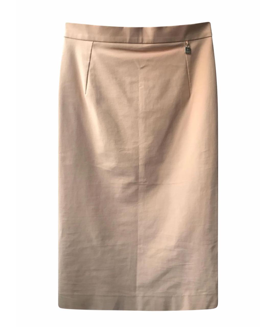 ELISABETTA FRANCHI Белая хлопковая юбка миди, фото 1