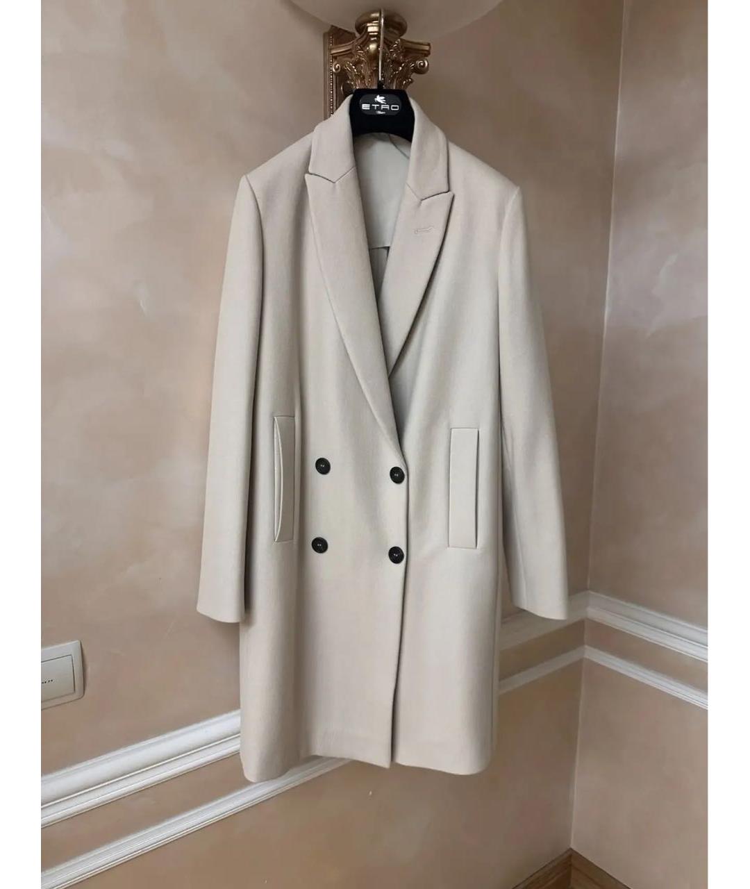 BRUNELLO CUCINELLI Белое шерстяное пальто, фото 6
