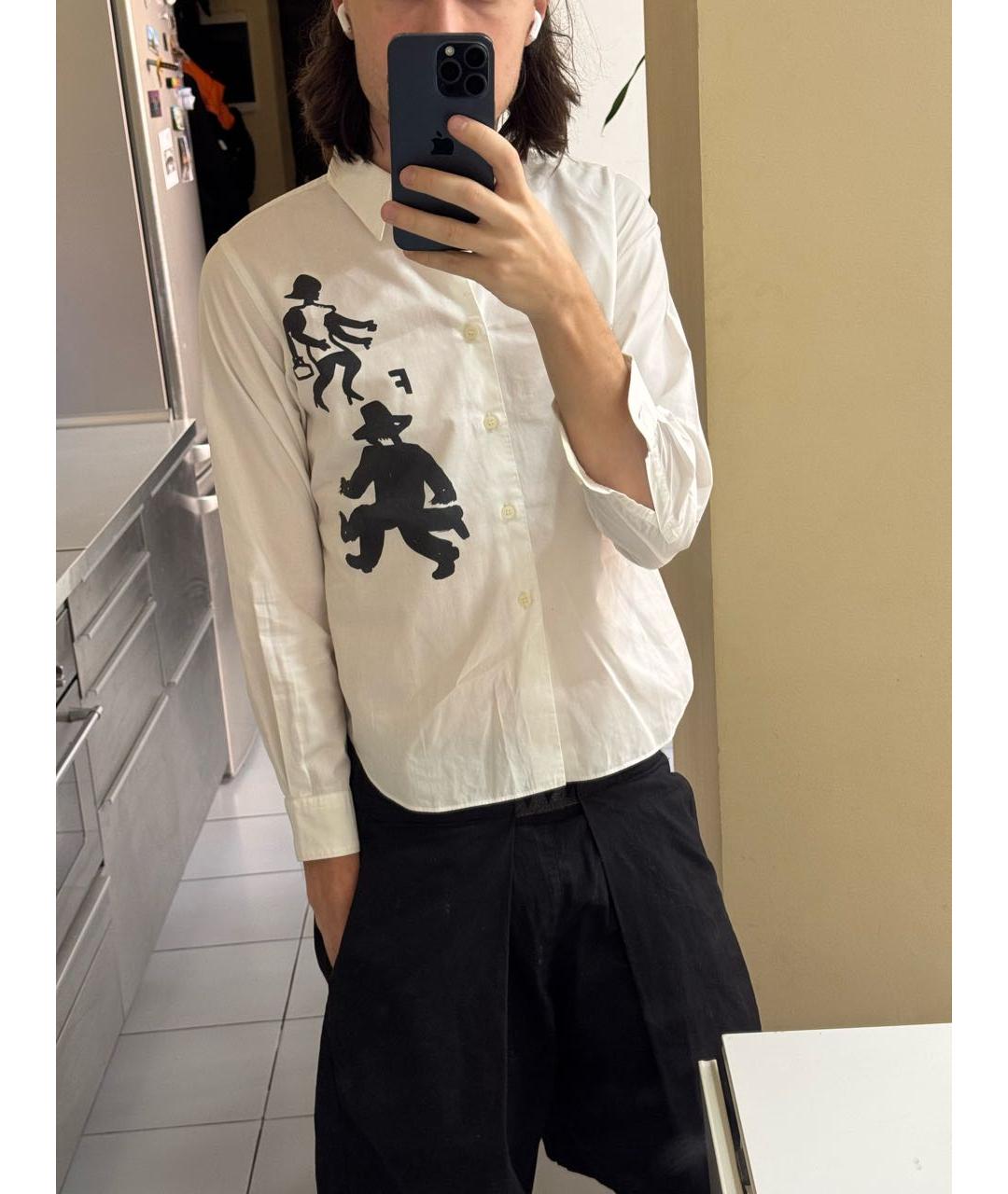 COMME DES GARÇONS Белая хлопковая кэжуал рубашка, фото 4