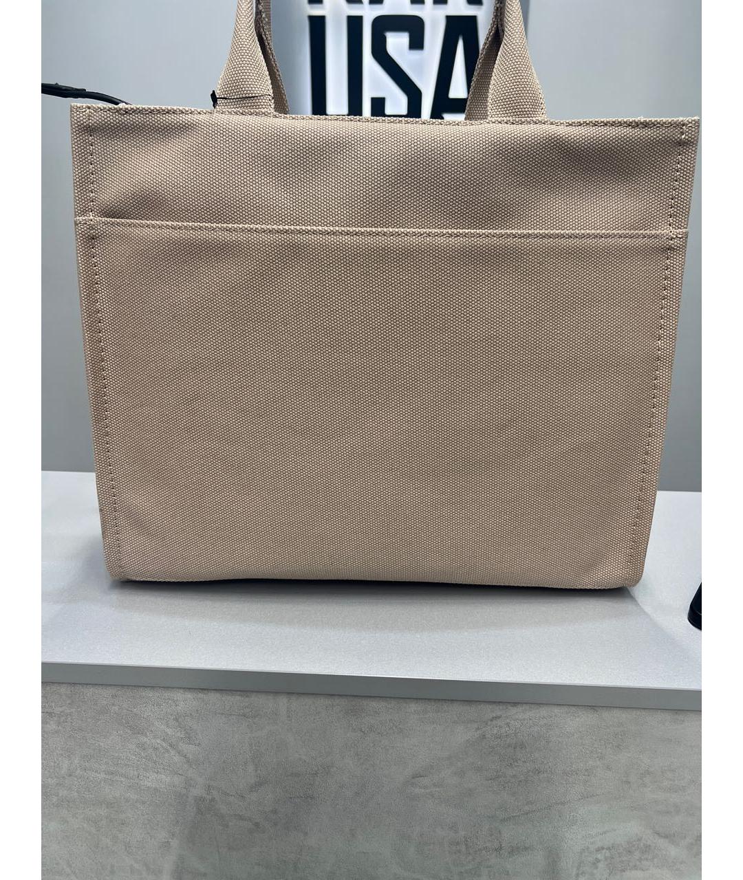 DKNY Бежевая тканевая сумка тоут, фото 3