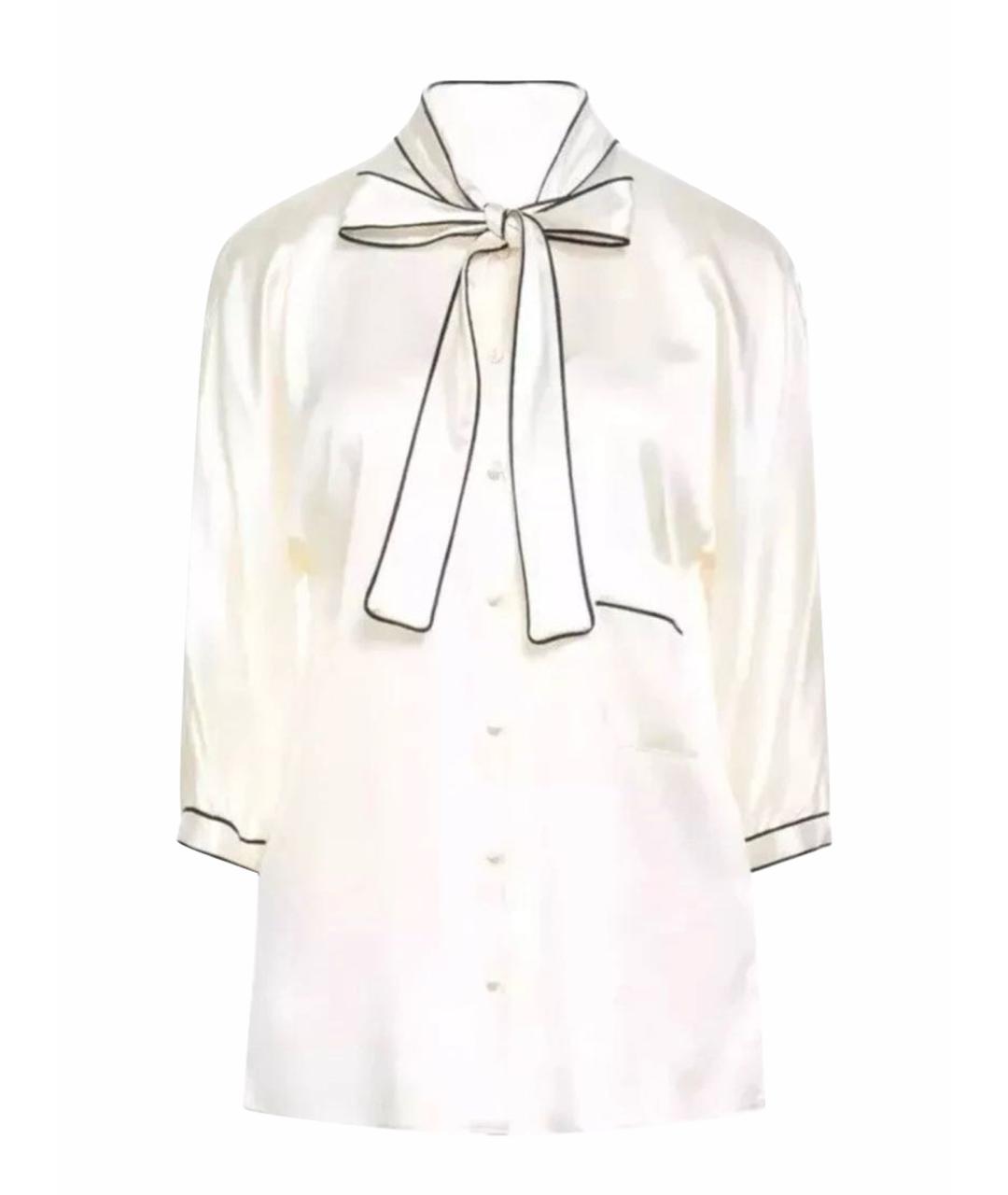 DOLCE&GABBANA Бежевая шелковая блузы, фото 5