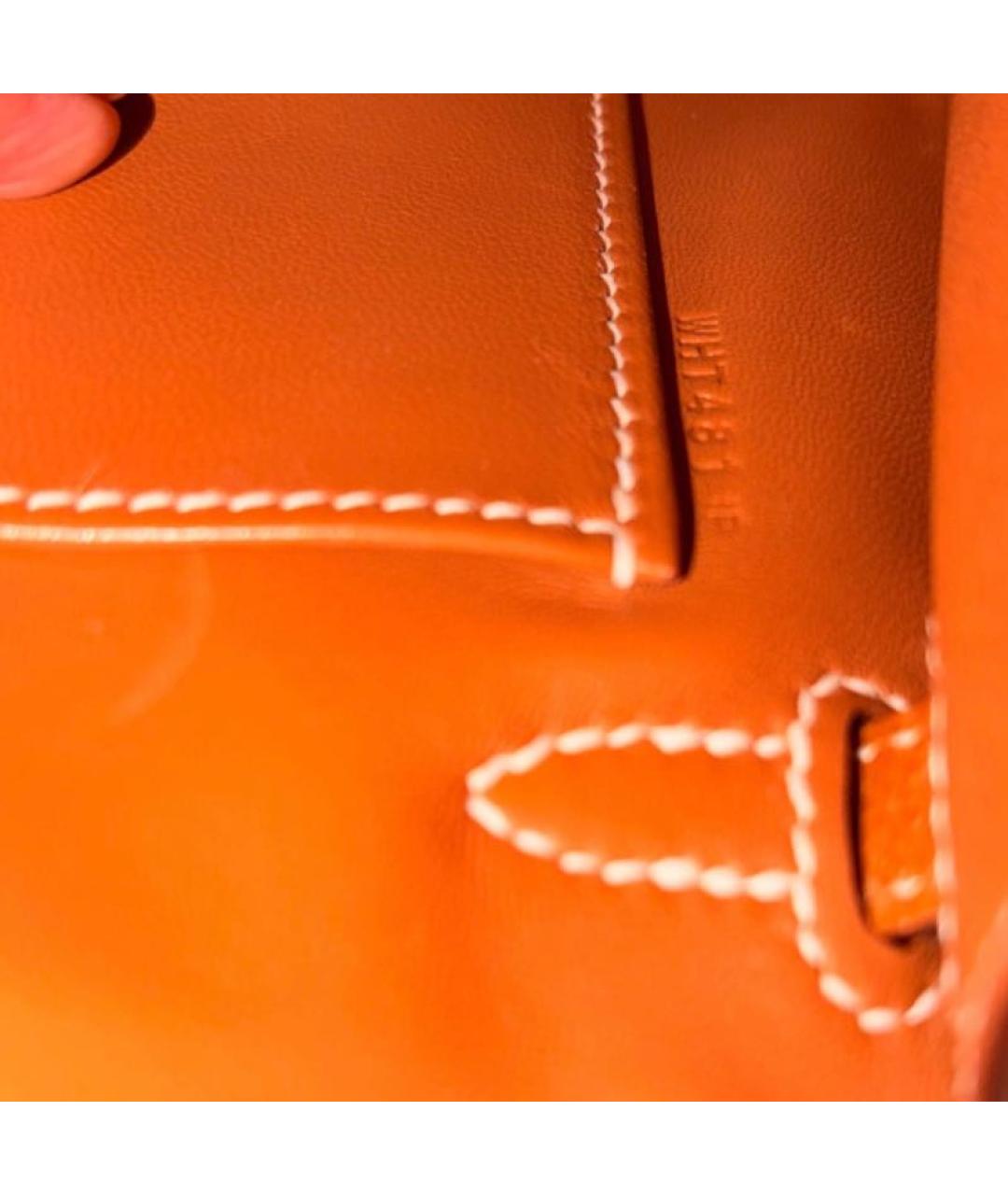 HERMES Коричневая кожаная сумка с короткими ручками, фото 5