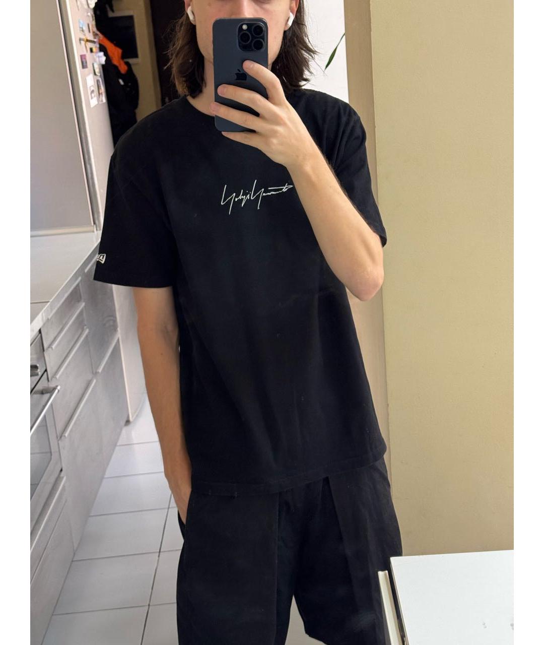 YOHJI YAMAMOTO Черная хлопковая футболка, фото 4