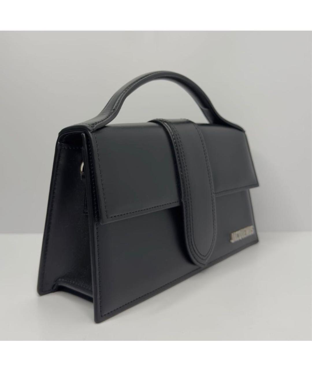 JACQUEMUS Черная кожаная сумка через плечо, фото 6