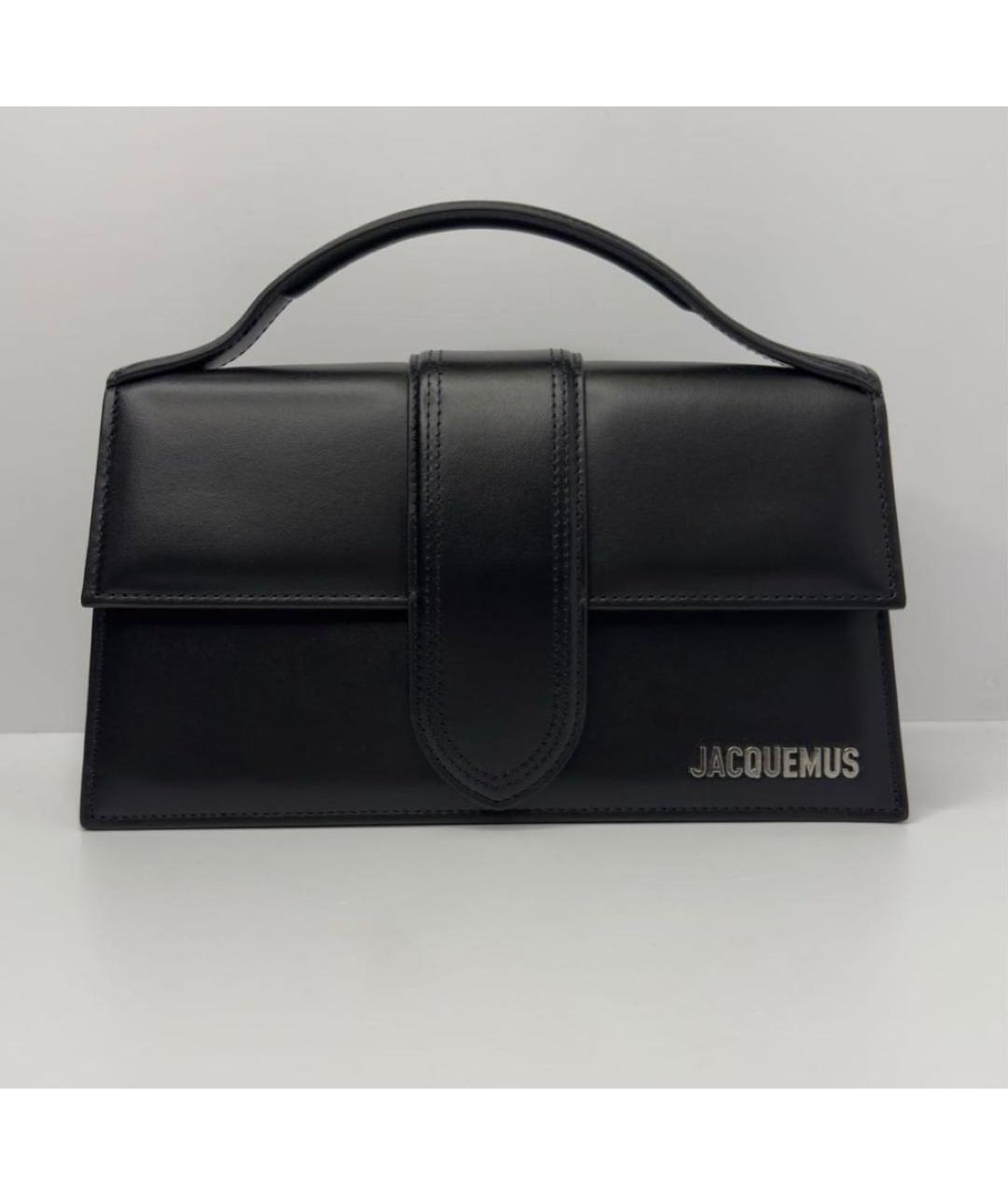 JACQUEMUS Черная кожаная сумка через плечо, фото 8