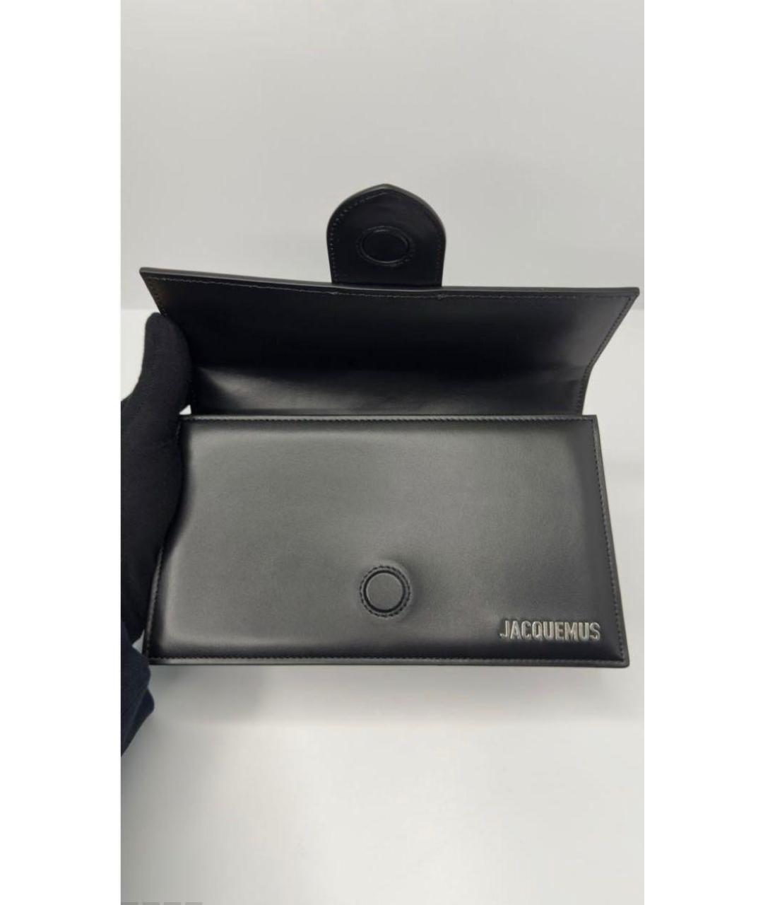 JACQUEMUS Черная кожаная сумка через плечо, фото 2