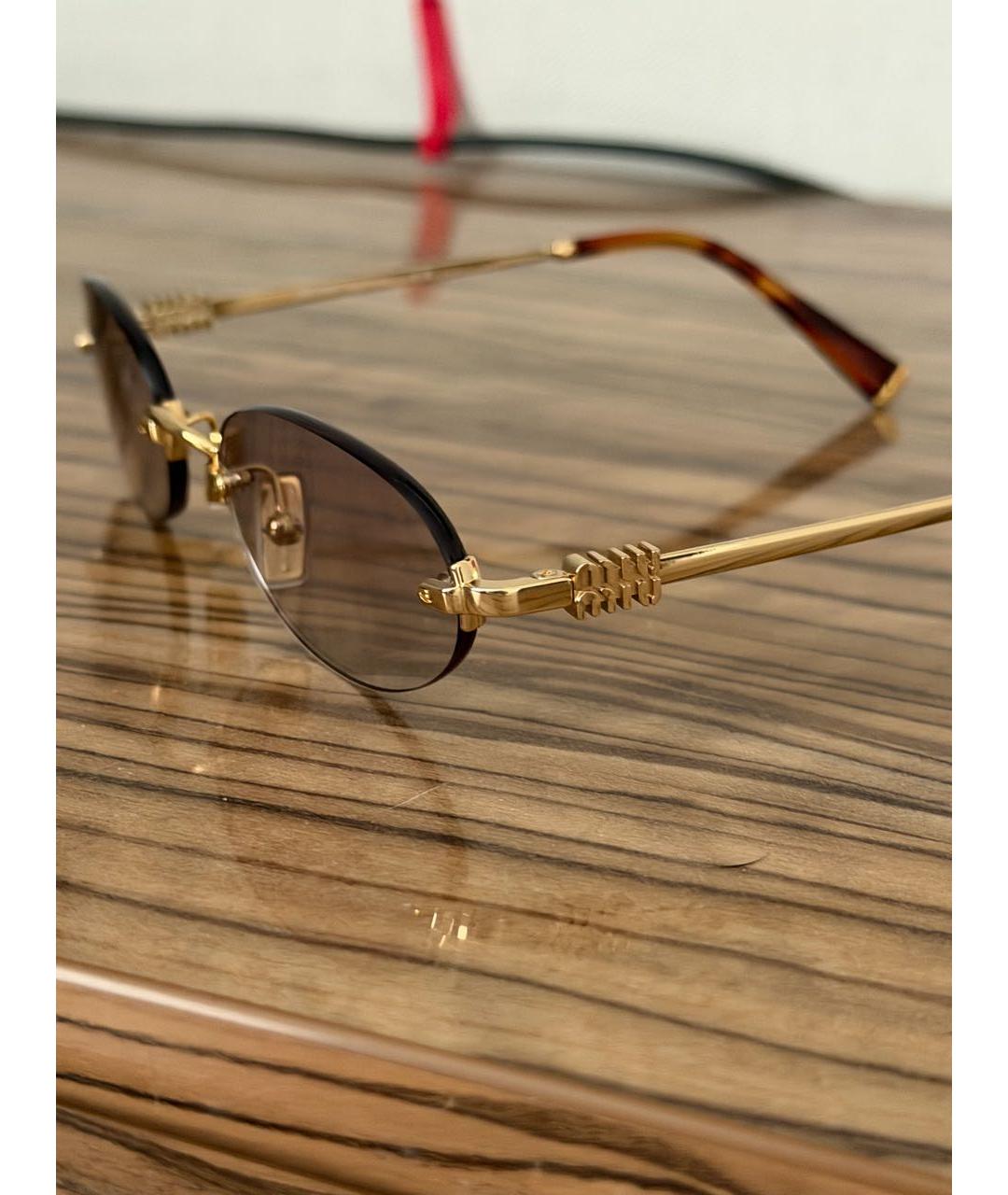 MIU MIU Серые металлические солнцезащитные очки, фото 3