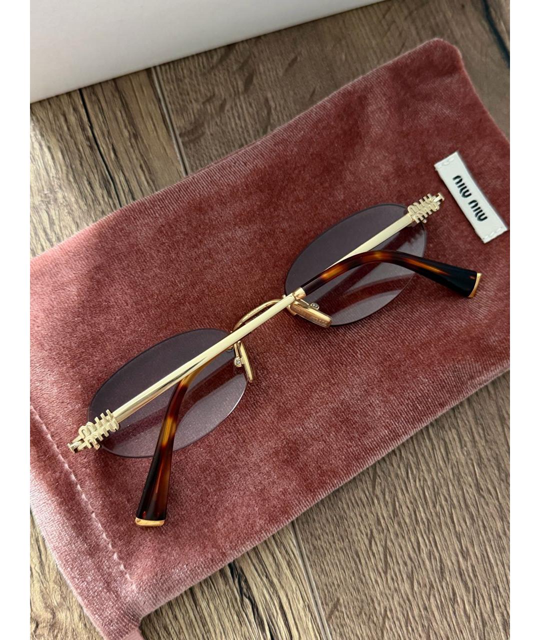 MIU MIU Серые металлические солнцезащитные очки, фото 5