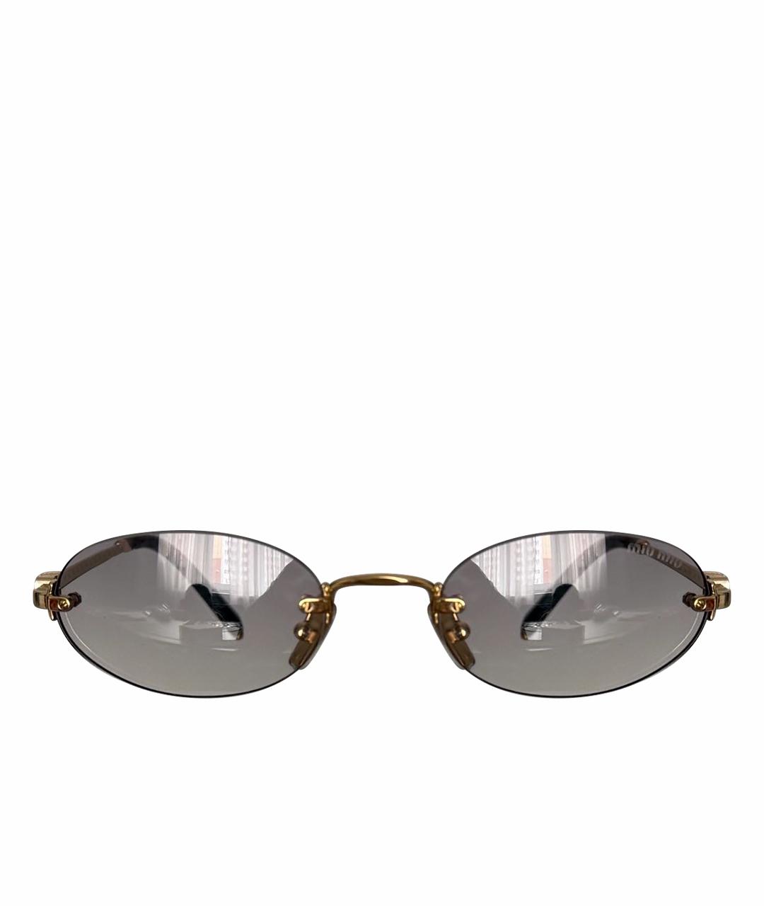 MIU MIU Серые металлические солнцезащитные очки, фото 1