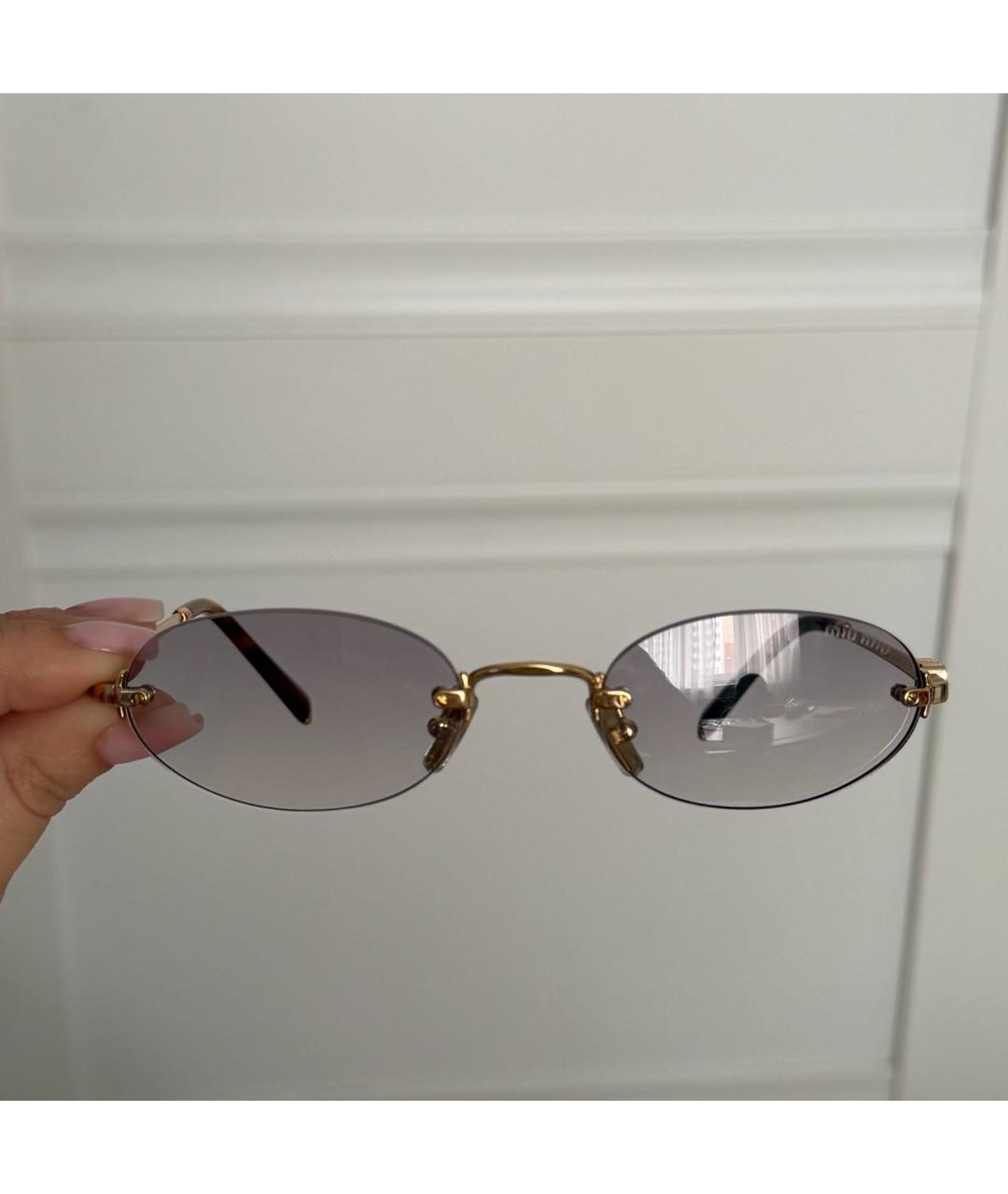 MIU MIU Серые металлические солнцезащитные очки, фото 9