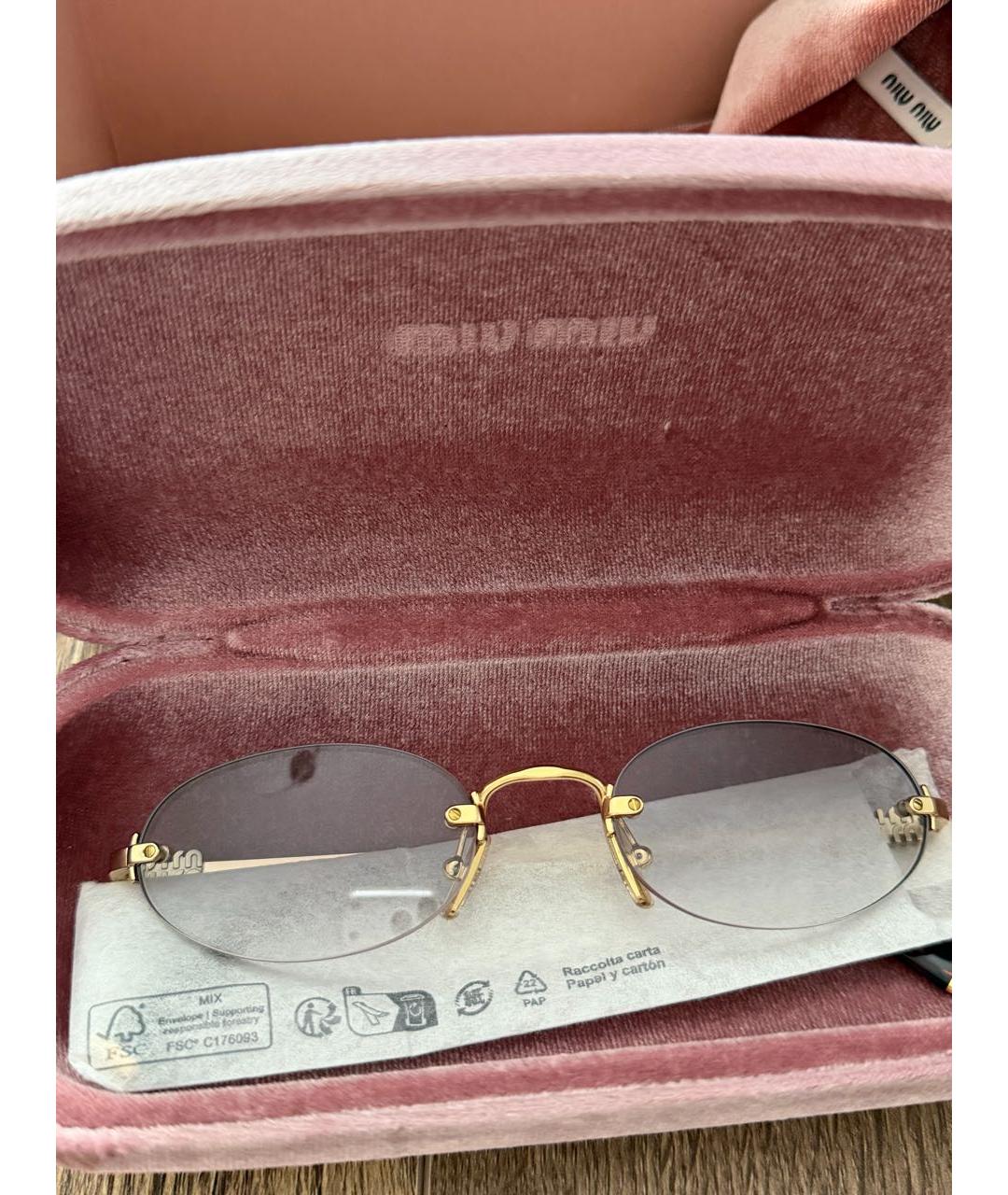 MIU MIU Серые металлические солнцезащитные очки, фото 6