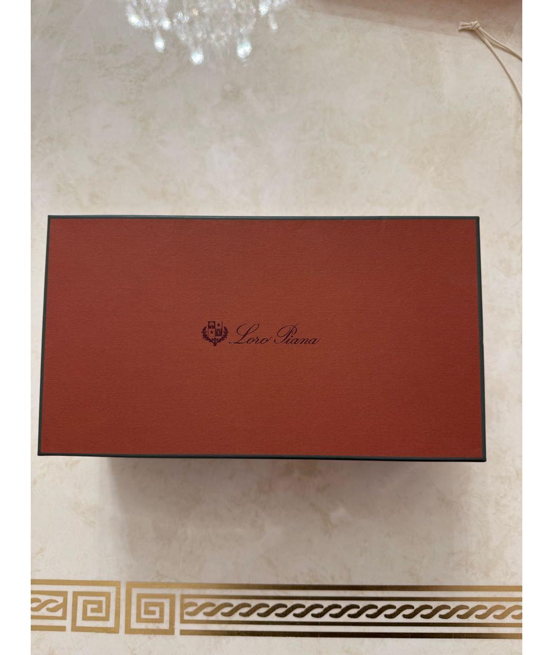 LORO PIANA Бежевые кожаные кроссовки, фото 5