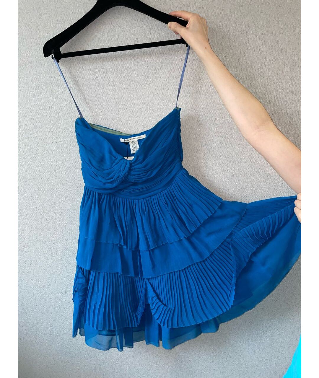 DIANE VON FURSTENBERG Голубое шелковое коктейльное платье, фото 4