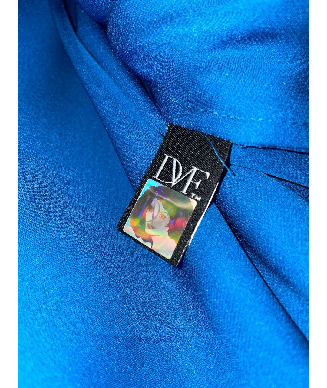DIANE VON FURSTENBERG Голубое шелковое коктейльное платье, фото 5